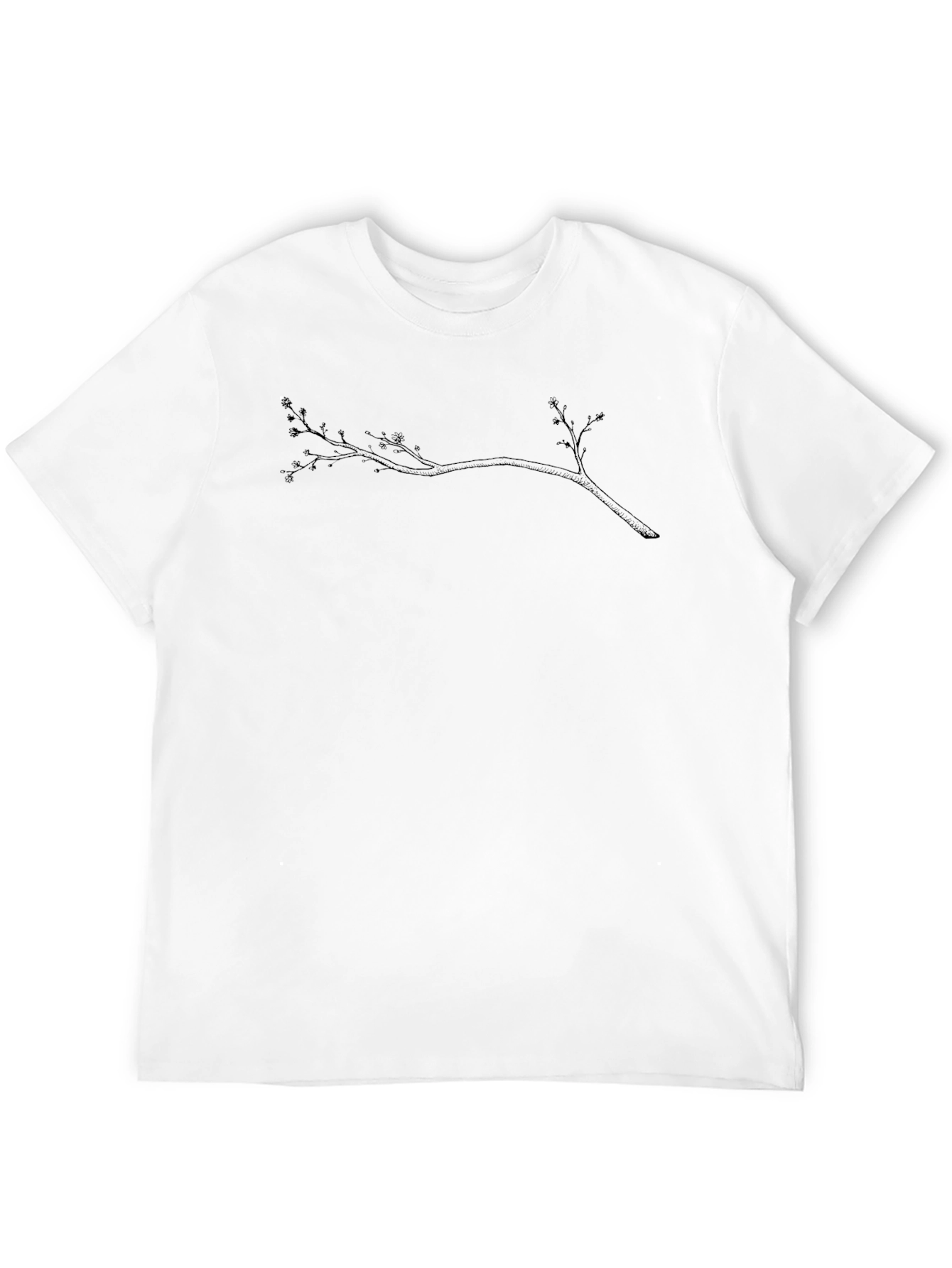 Mens Black T-Shirt with Branch Graphic
