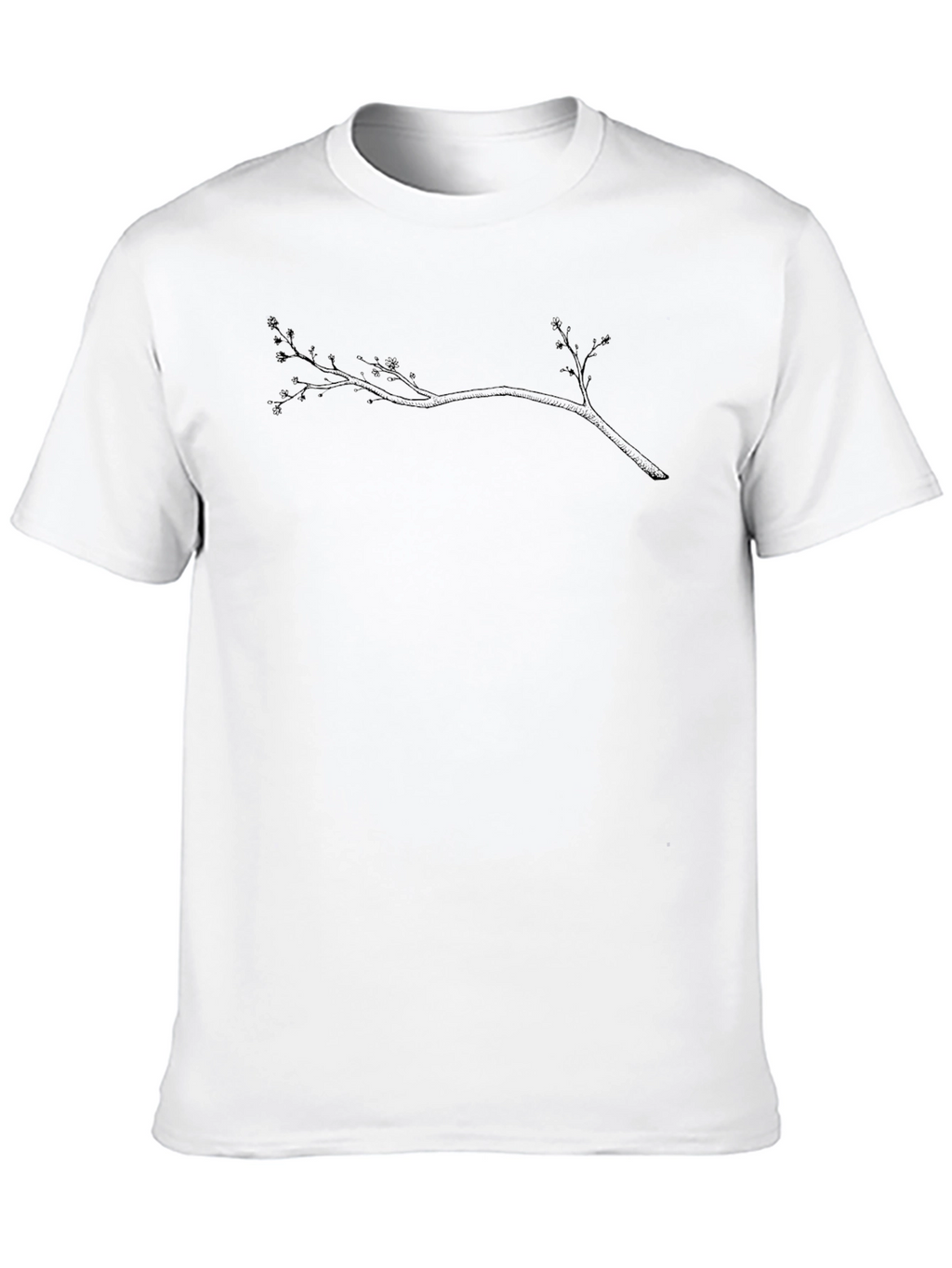 Mens Black T-Shirt with Branch Graphic