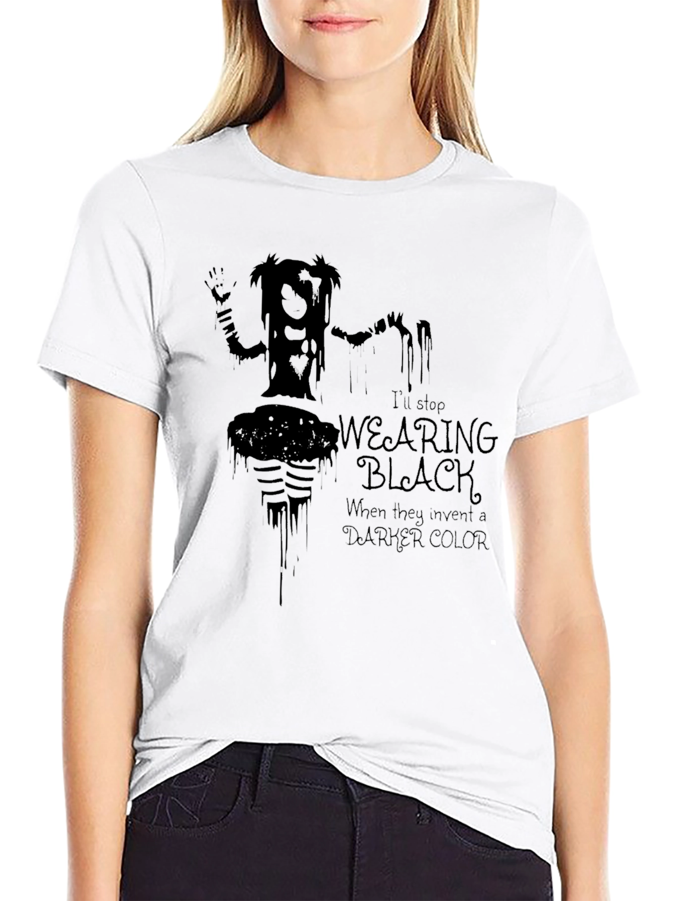 Gothic Humor Tee - Wearing Black When They Invent Darker Color T-Shirt