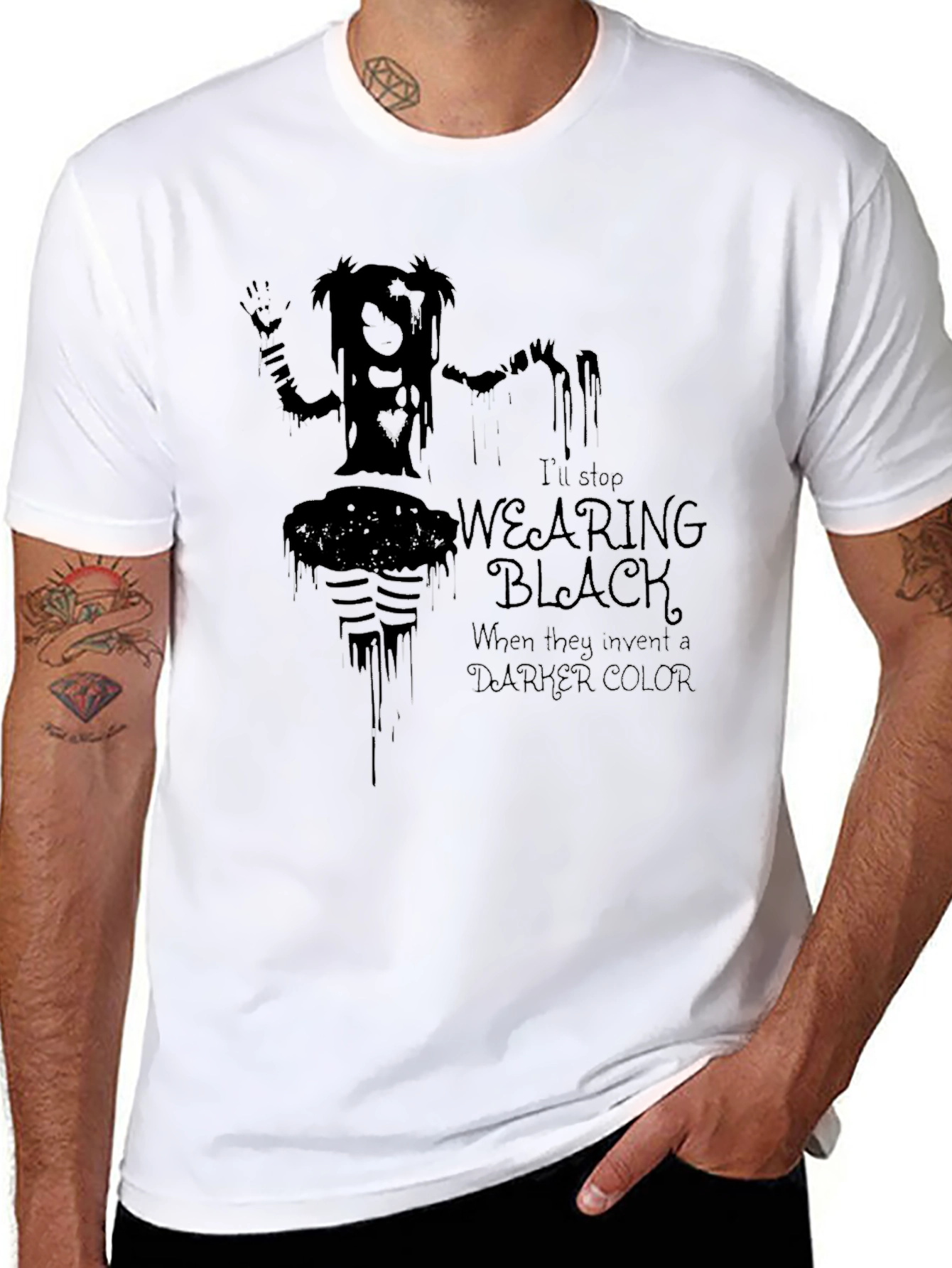 Gothic Humor Tee - Wearing Black When They Invent Darker Color T-Shirt
