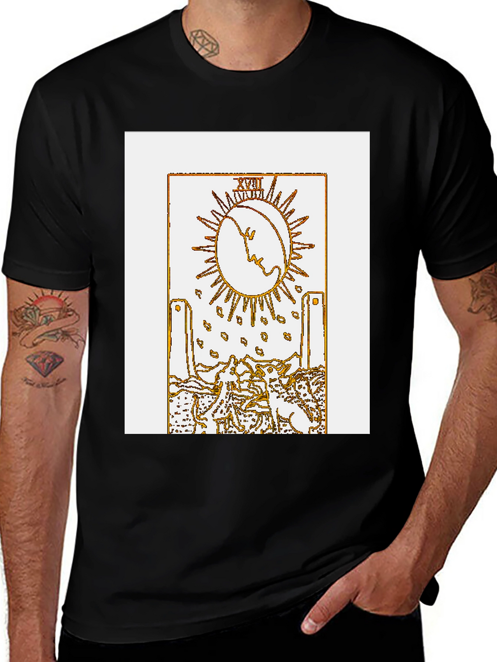 The Moon Tarot Card Graphic T-Shirt