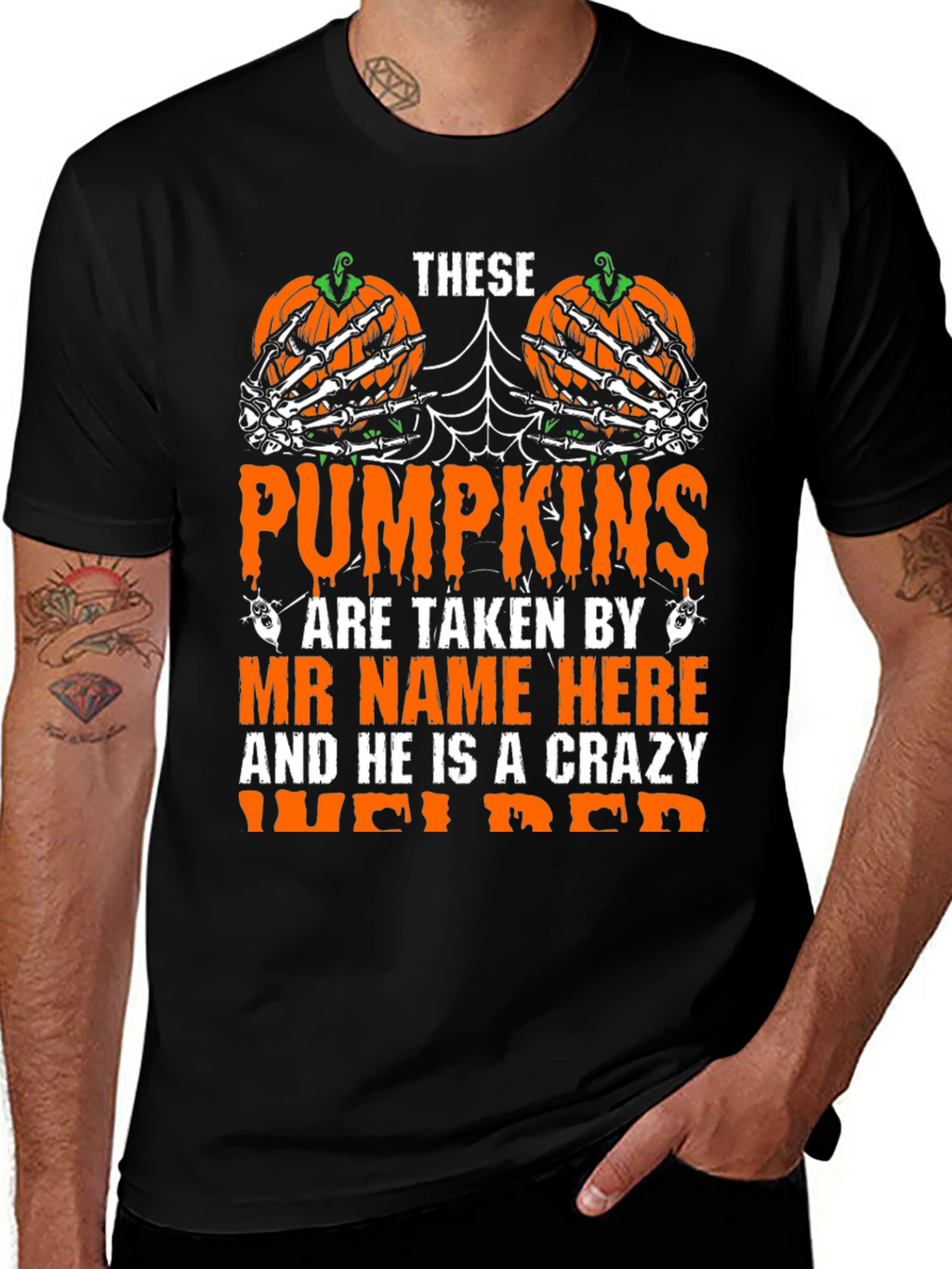 Crazy Welder Halloween Pumpkin T-Shirt