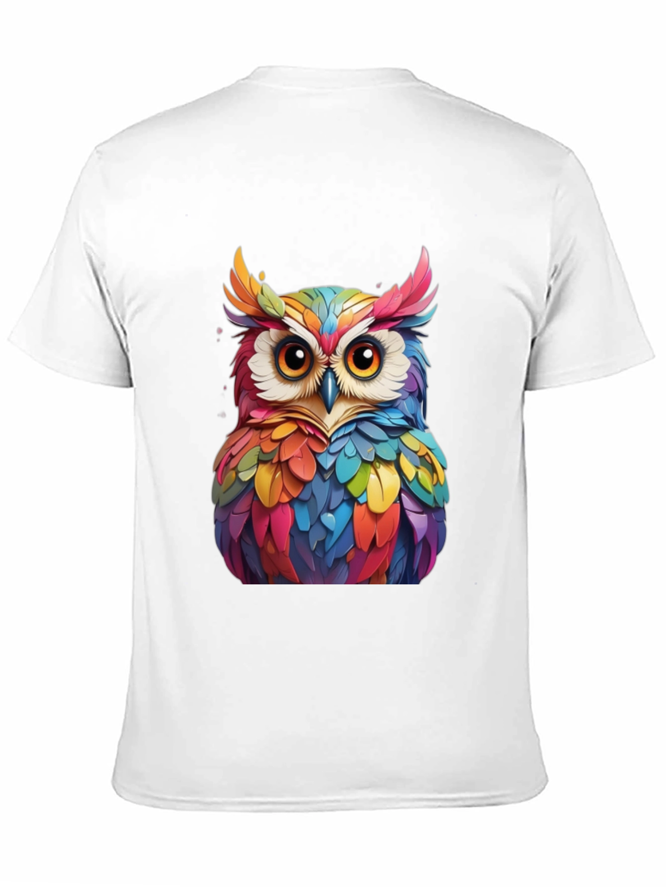 Colorful Owl Graphic Tee - Unique Bird Art T-Shirt