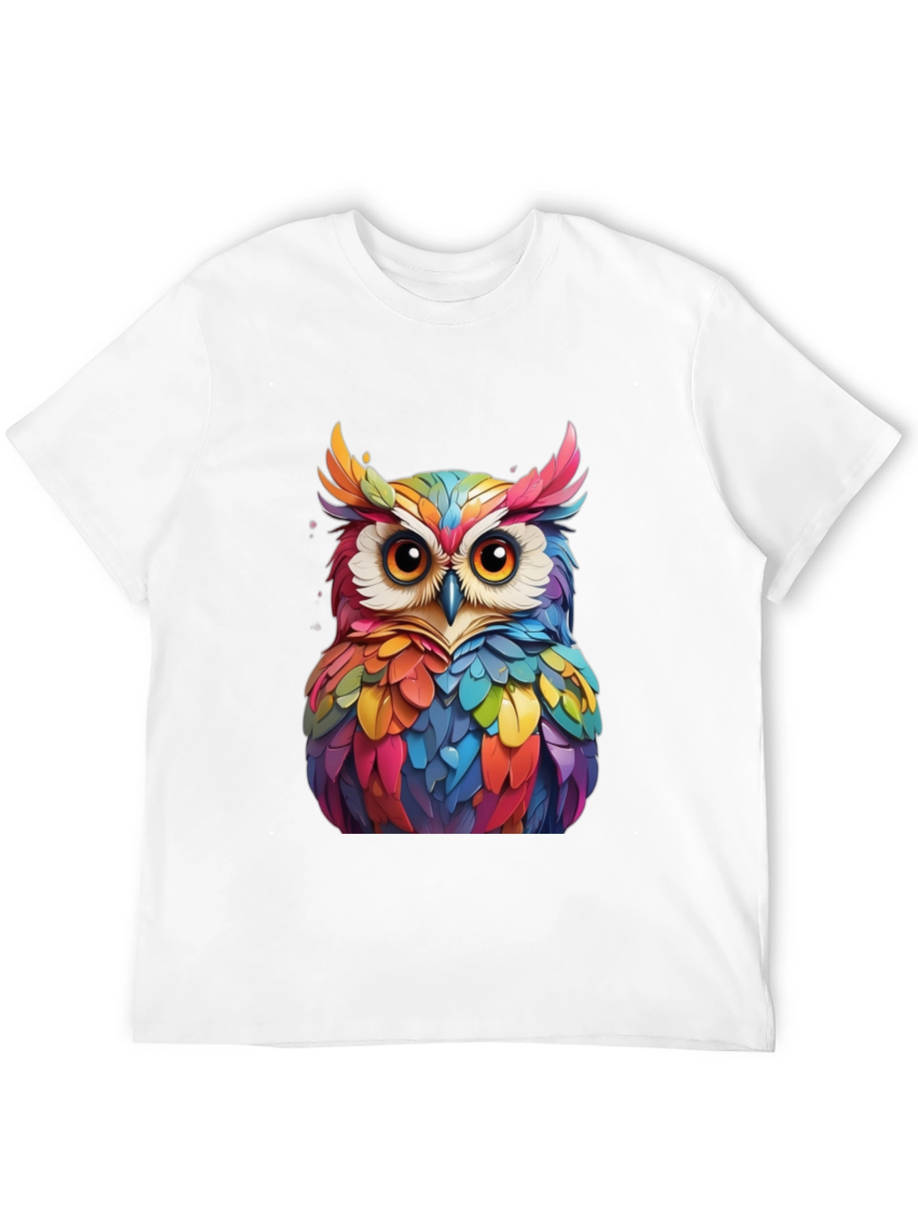 Colorful Owl Graphic Tee - Unique Bird Art T-Shirt