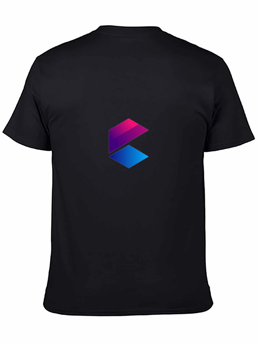 Gradient Geometric Logo Black T-Shirt