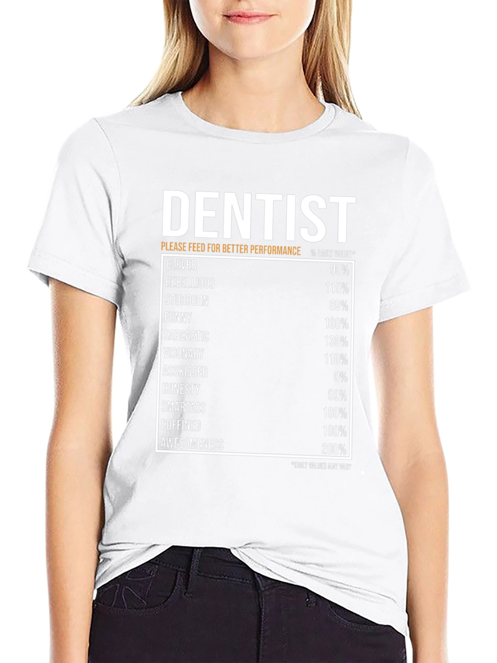Dentist Nutrition Facts Black T-Shirt