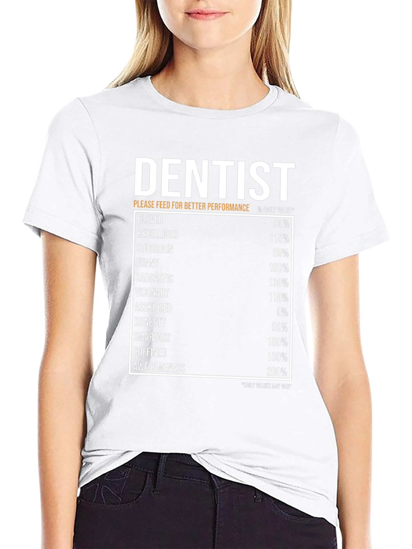 Dentist Nutrition Facts Black T-Shirt