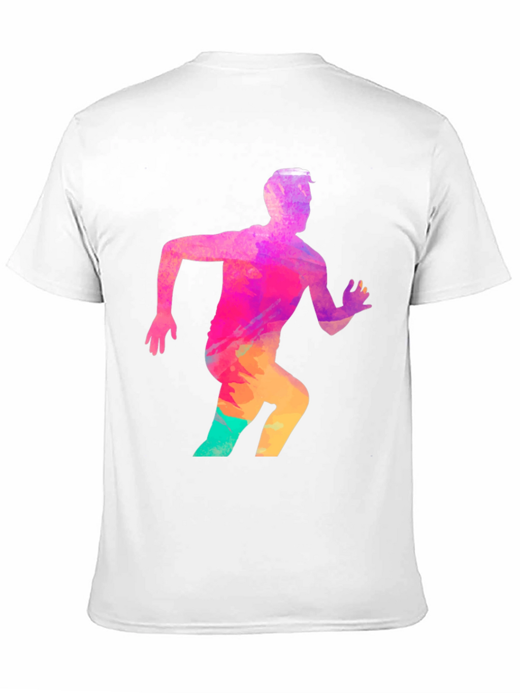 Mens Black Graphic Tee - Running Man Design