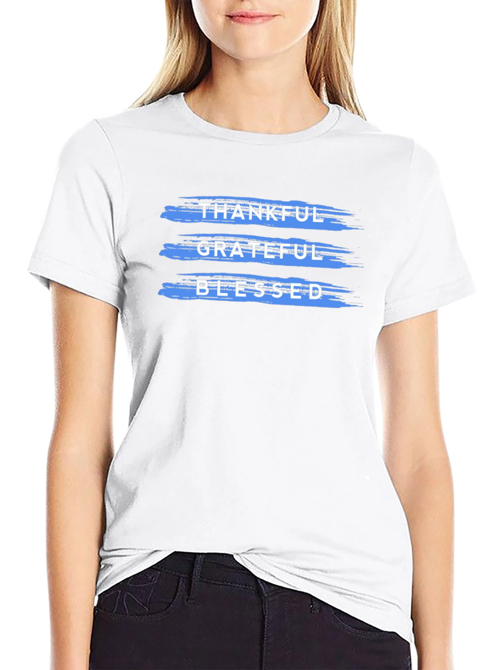 Thankful Grateful Blessed T-Shirt Black