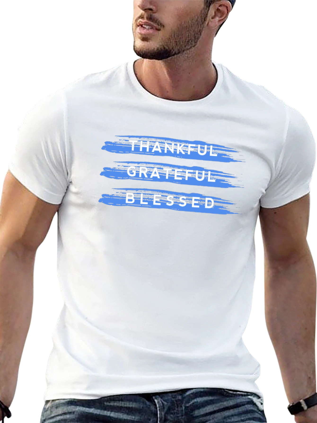 Thankful Grateful Blessed T-Shirt Black
