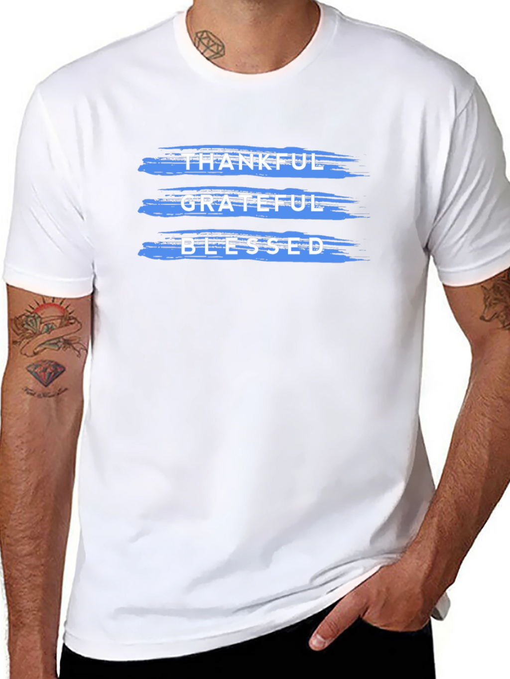 Thankful Grateful Blessed T-Shirt Black