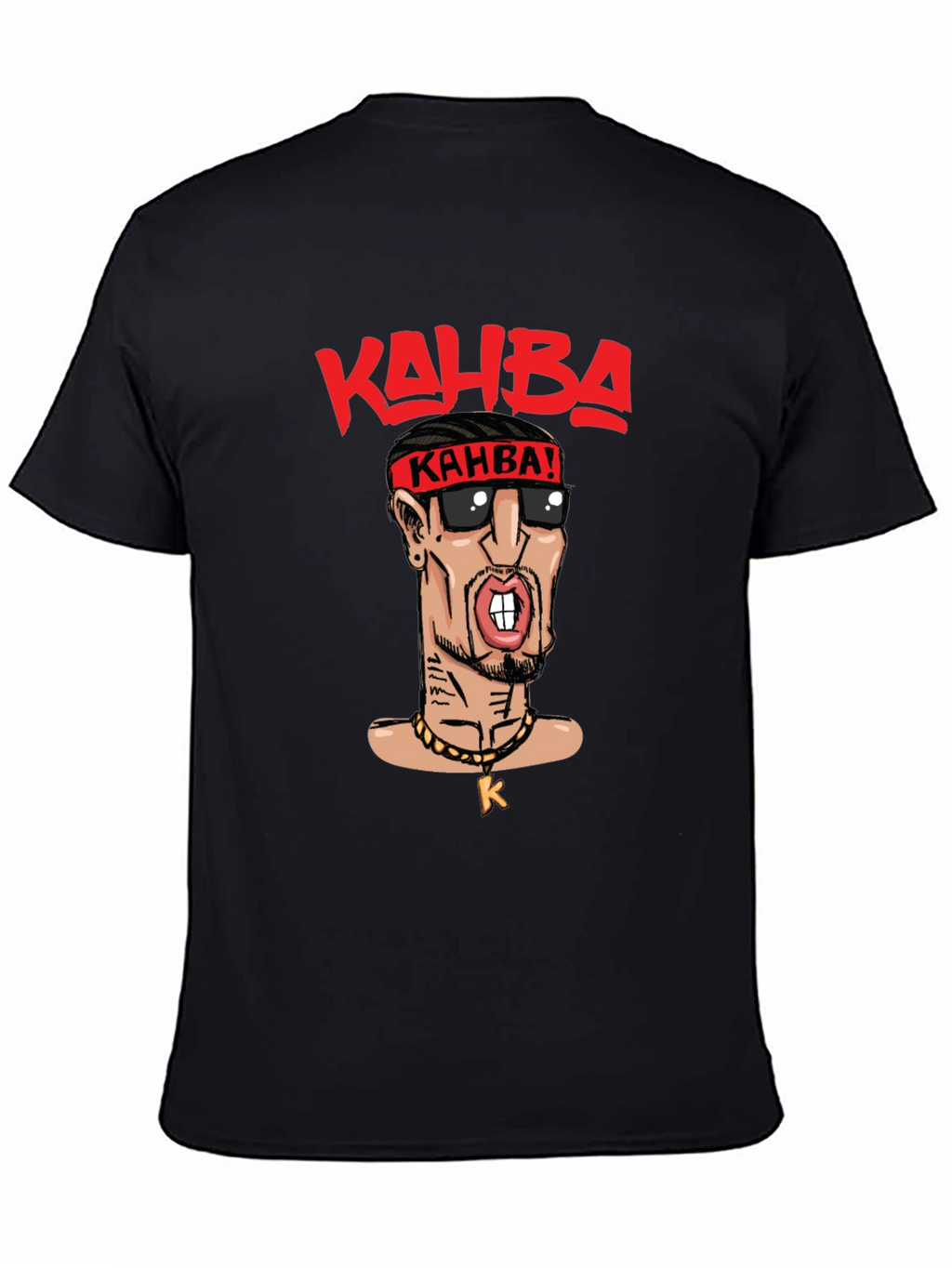 Kahba Cartoon Graphic Black T-Shirt