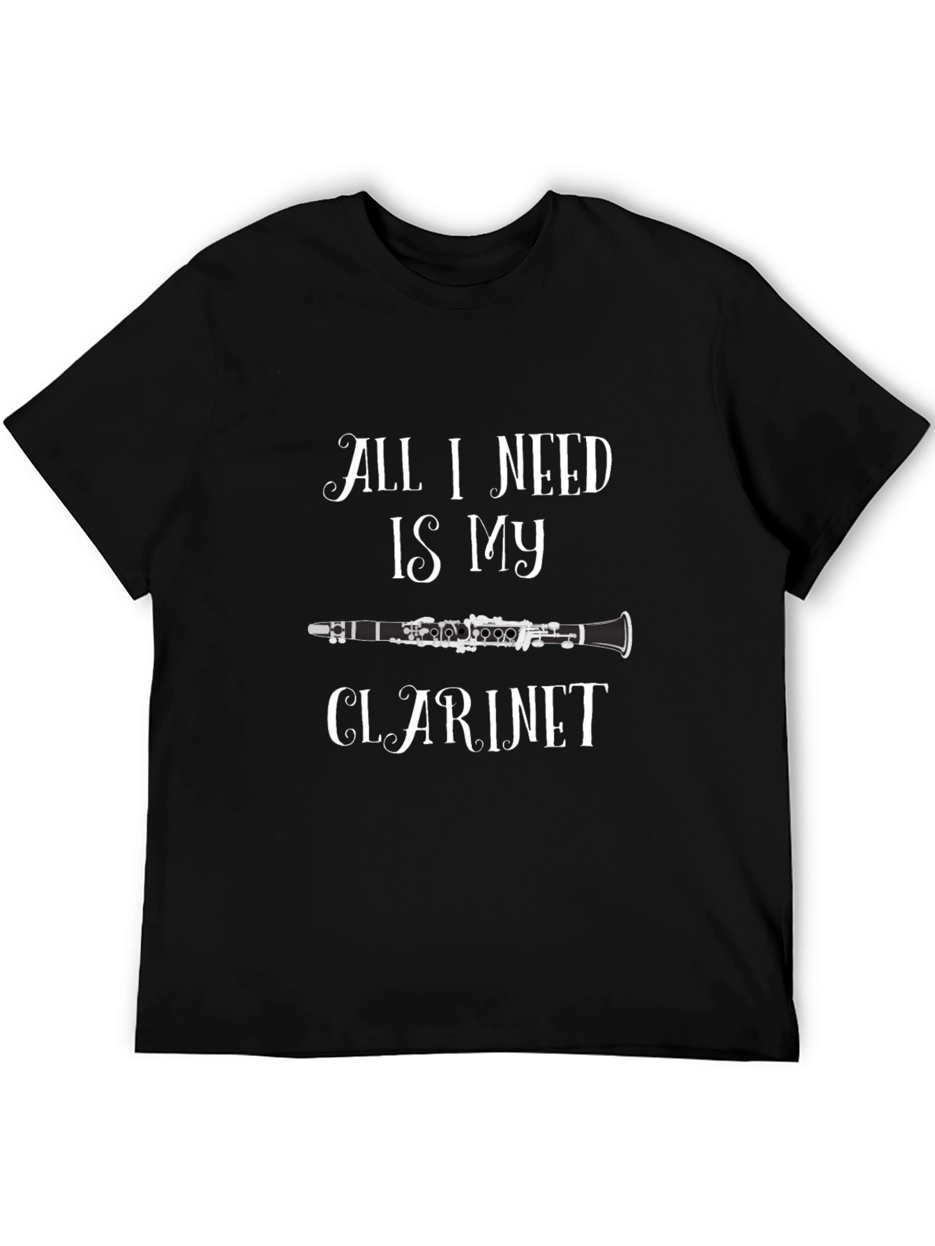 All I Need Is My Clarinet Graphic Tee - Black