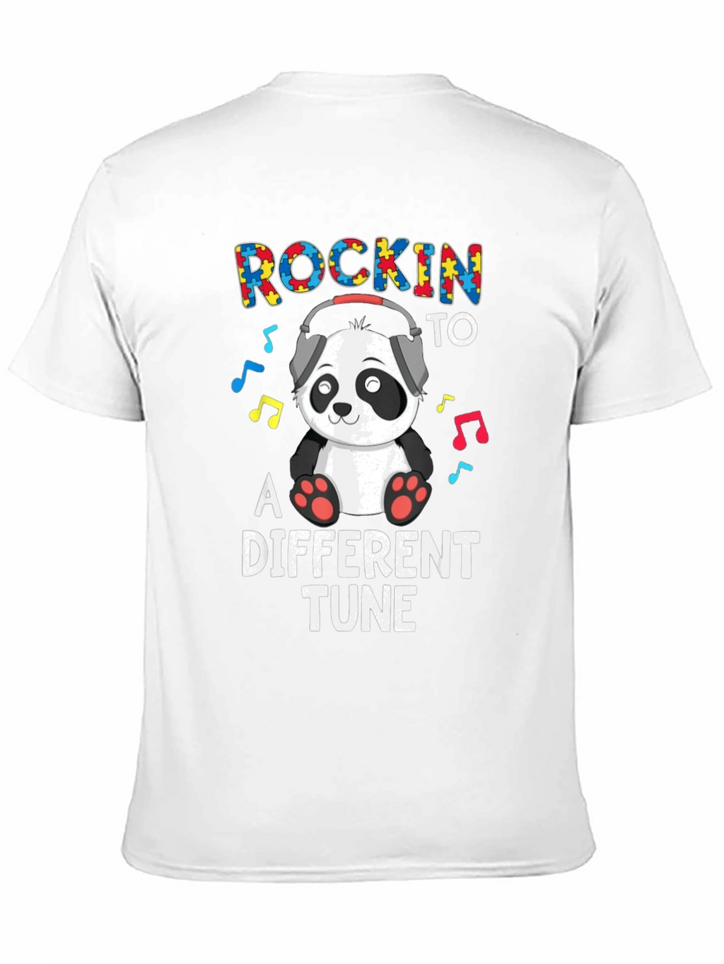 Rockin To A Different Tune Panda Autism Awareness T-Shirt