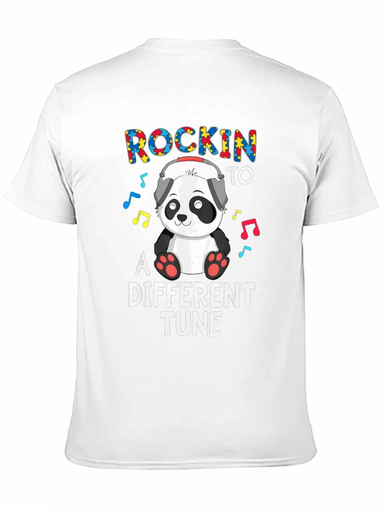 Rockin To A Different Tune Panda Autism Awareness T-Shirt