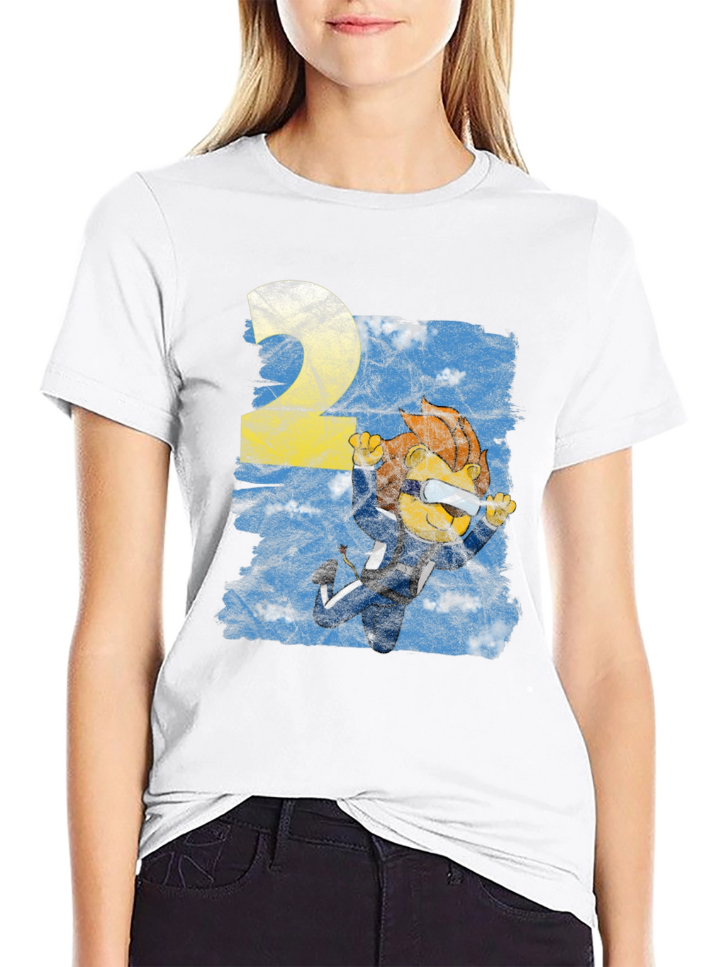 Skydiver Lion Graphic T-Shirt - Black Cotton Tee