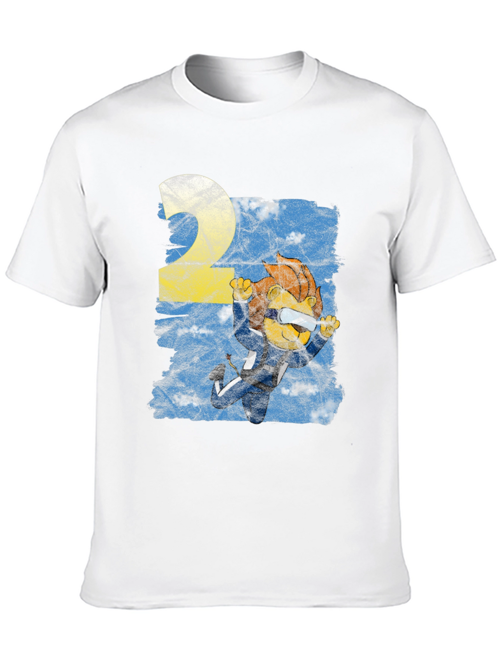 Skydiver Lion Graphic T-Shirt - Black Cotton Tee