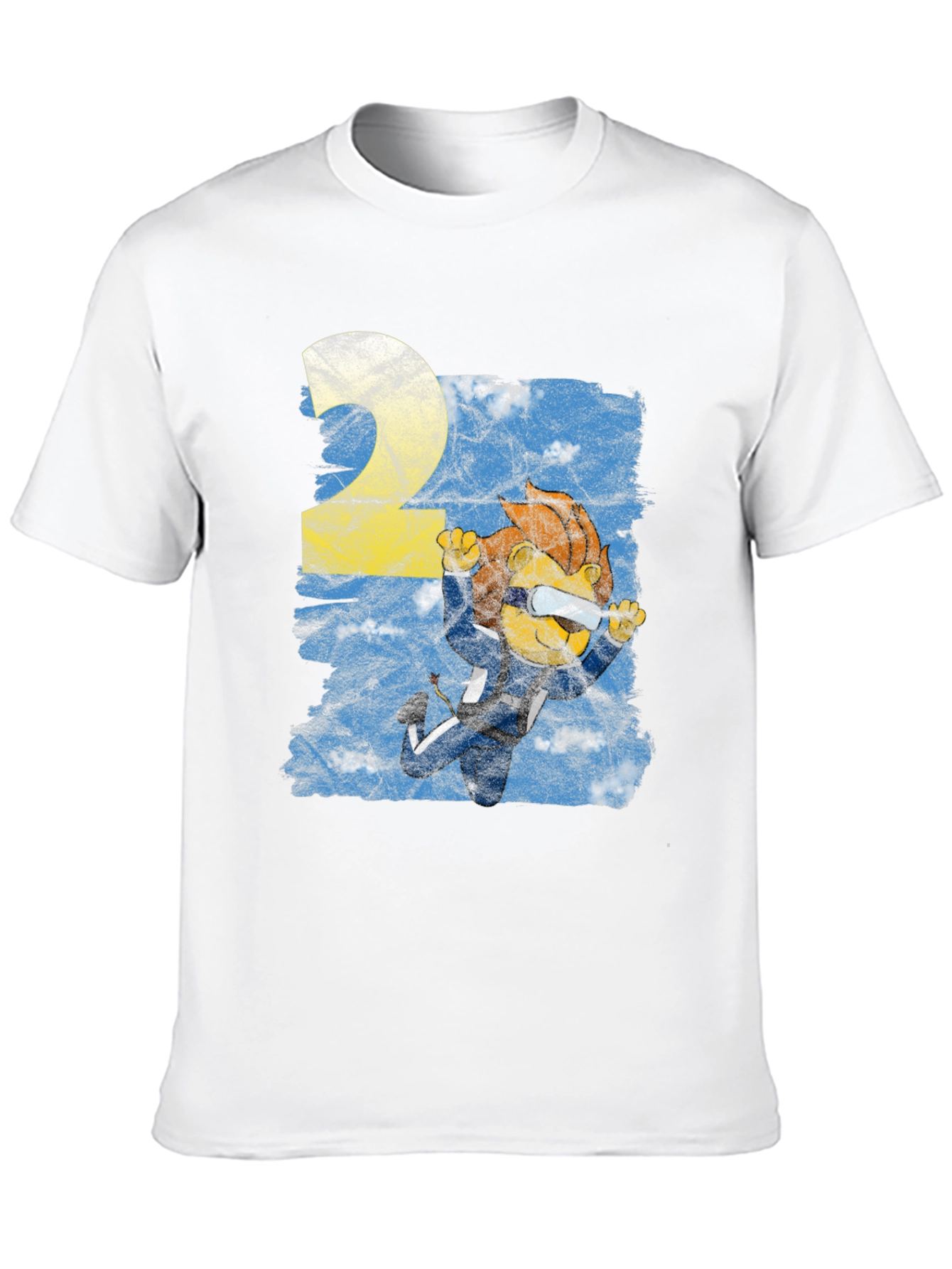 Skydiver Lion Graphic T-Shirt - Black Cotton Tee