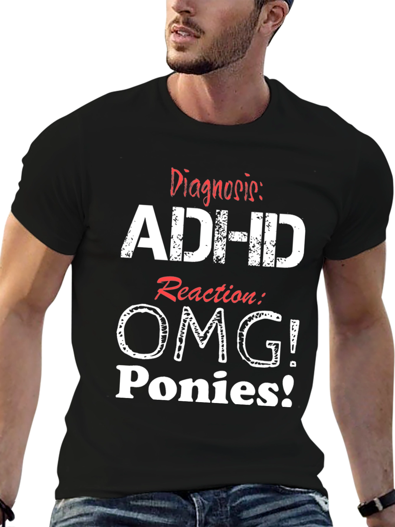 ADHD OMG Ponies T-Shirt Funny Graphic Tee