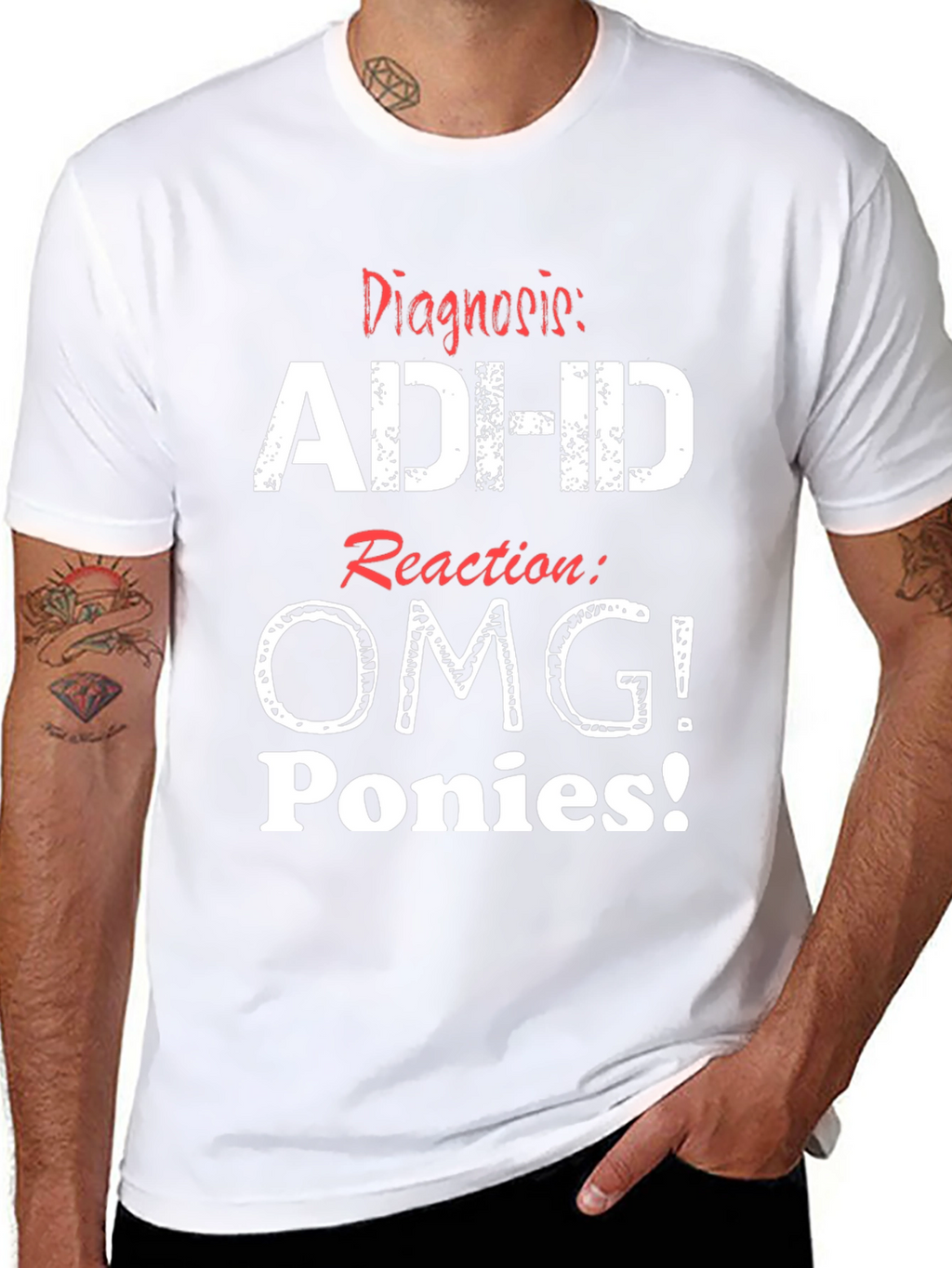 ADHD OMG Ponies T-Shirt Funny Graphic Tee