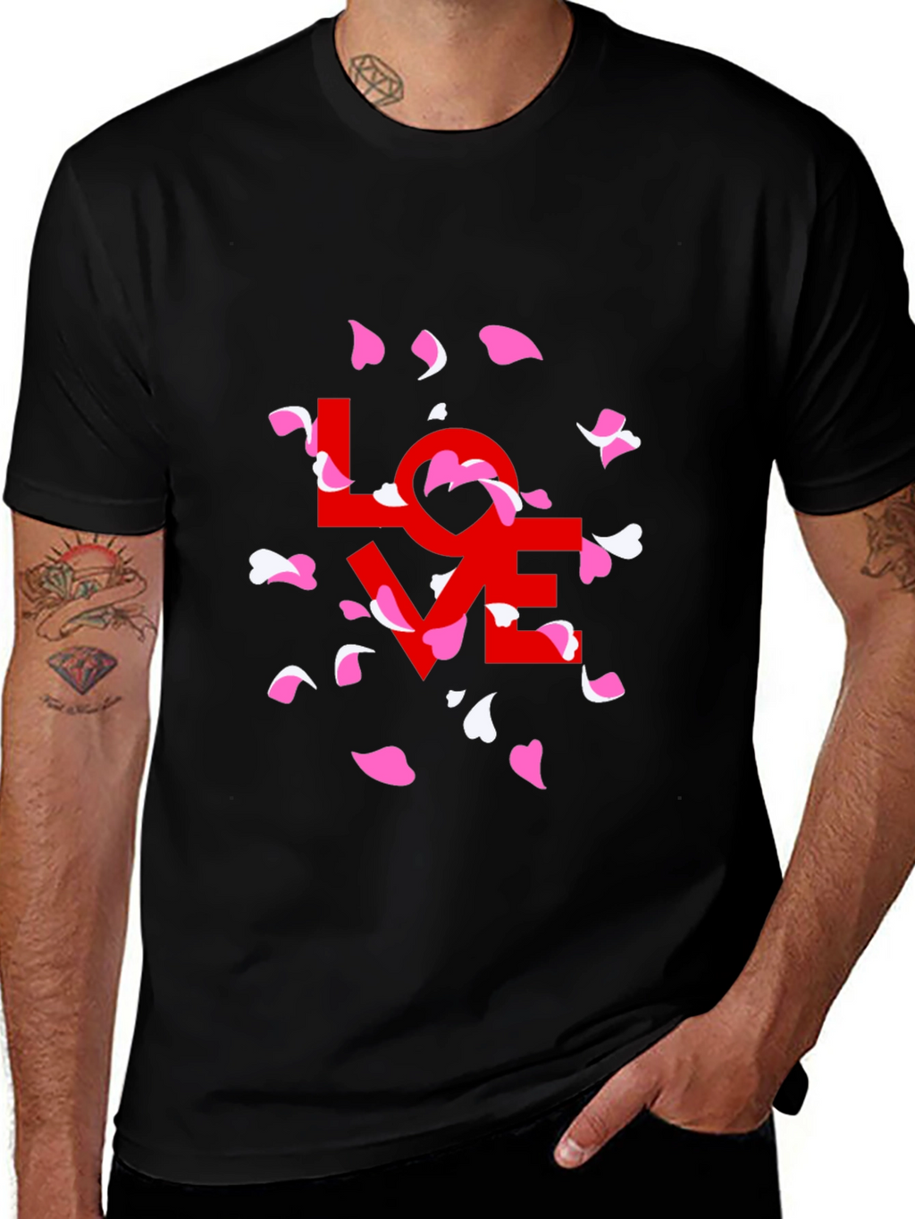 Love Petals Graphic Tee - Stylish Black T-Shirt