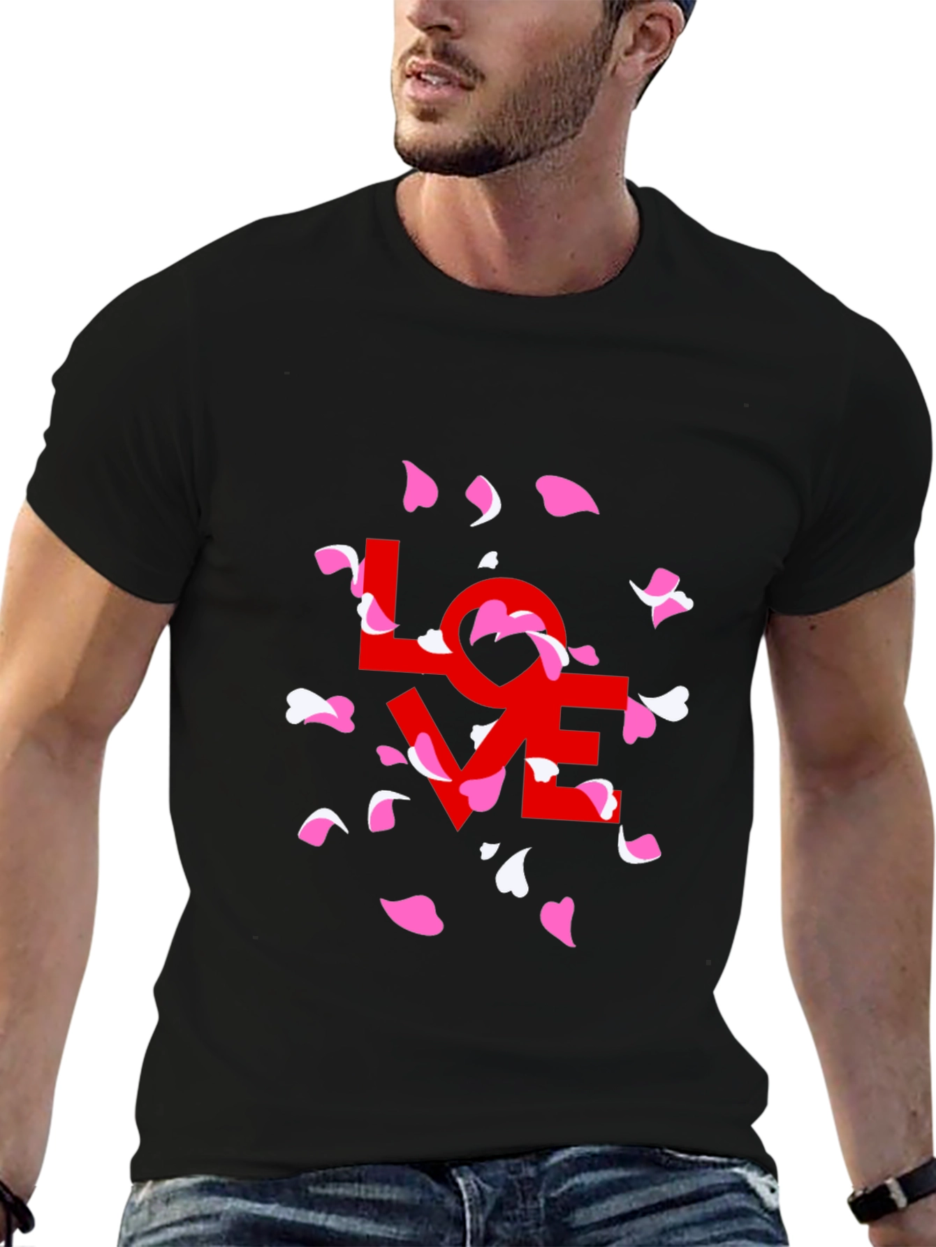 Love Petals Graphic Tee - Stylish Black T-Shirt
