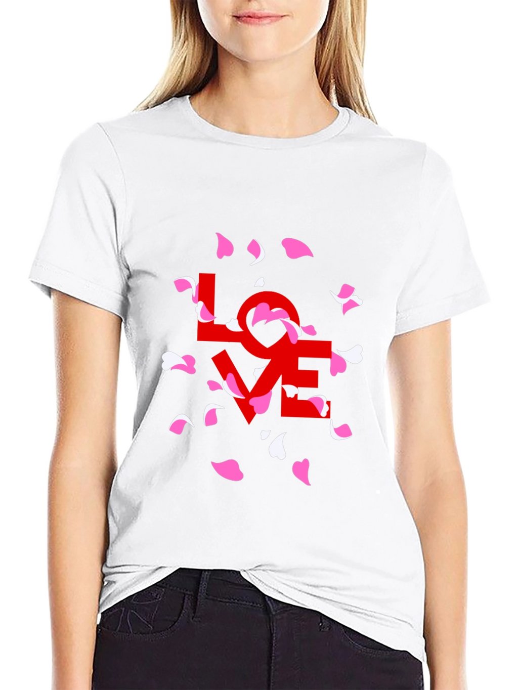 Love Petals Graphic Tee - Stylish Black T-Shirt