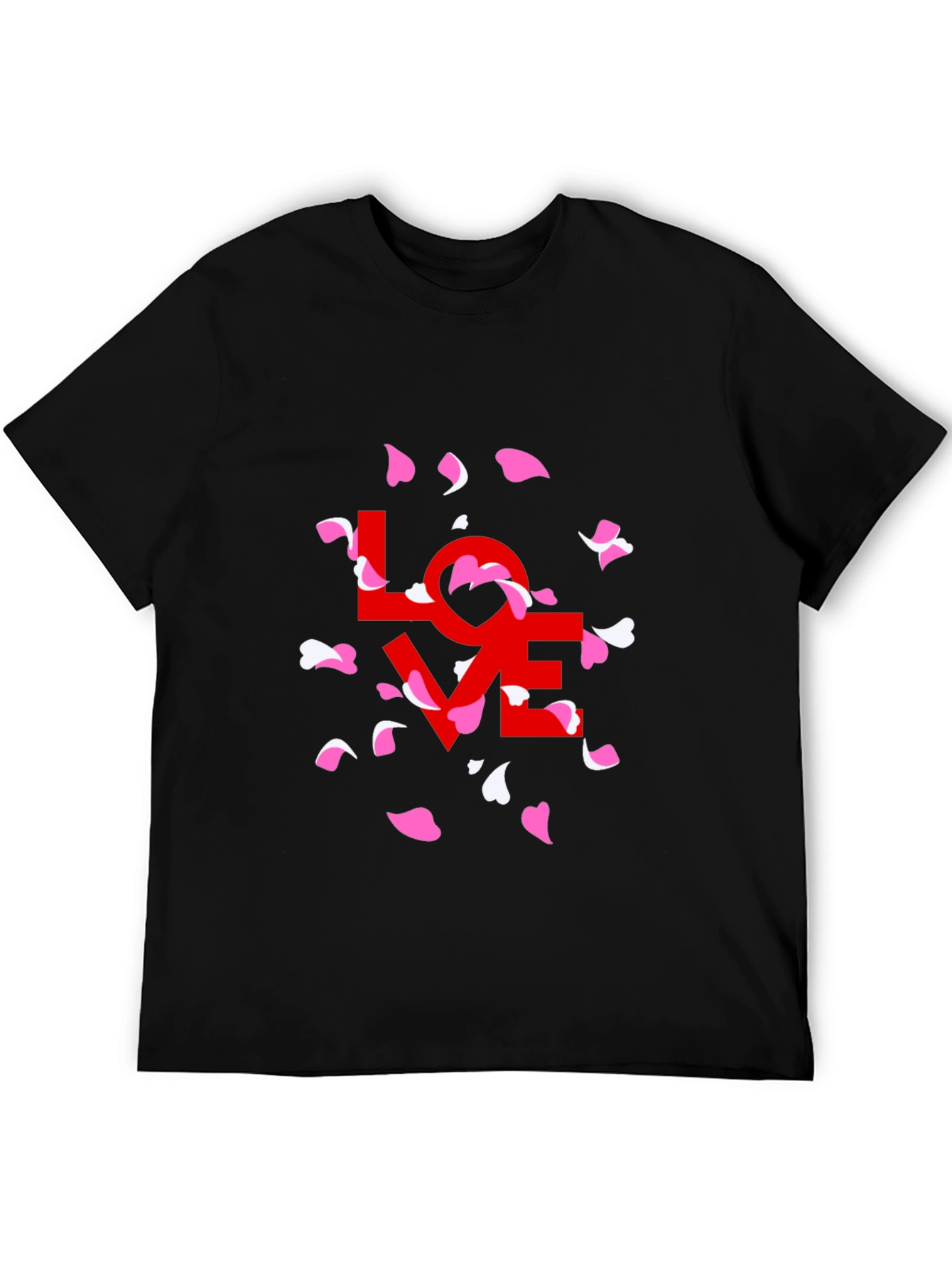 Love Petals Graphic Tee - Stylish Black T-Shirt