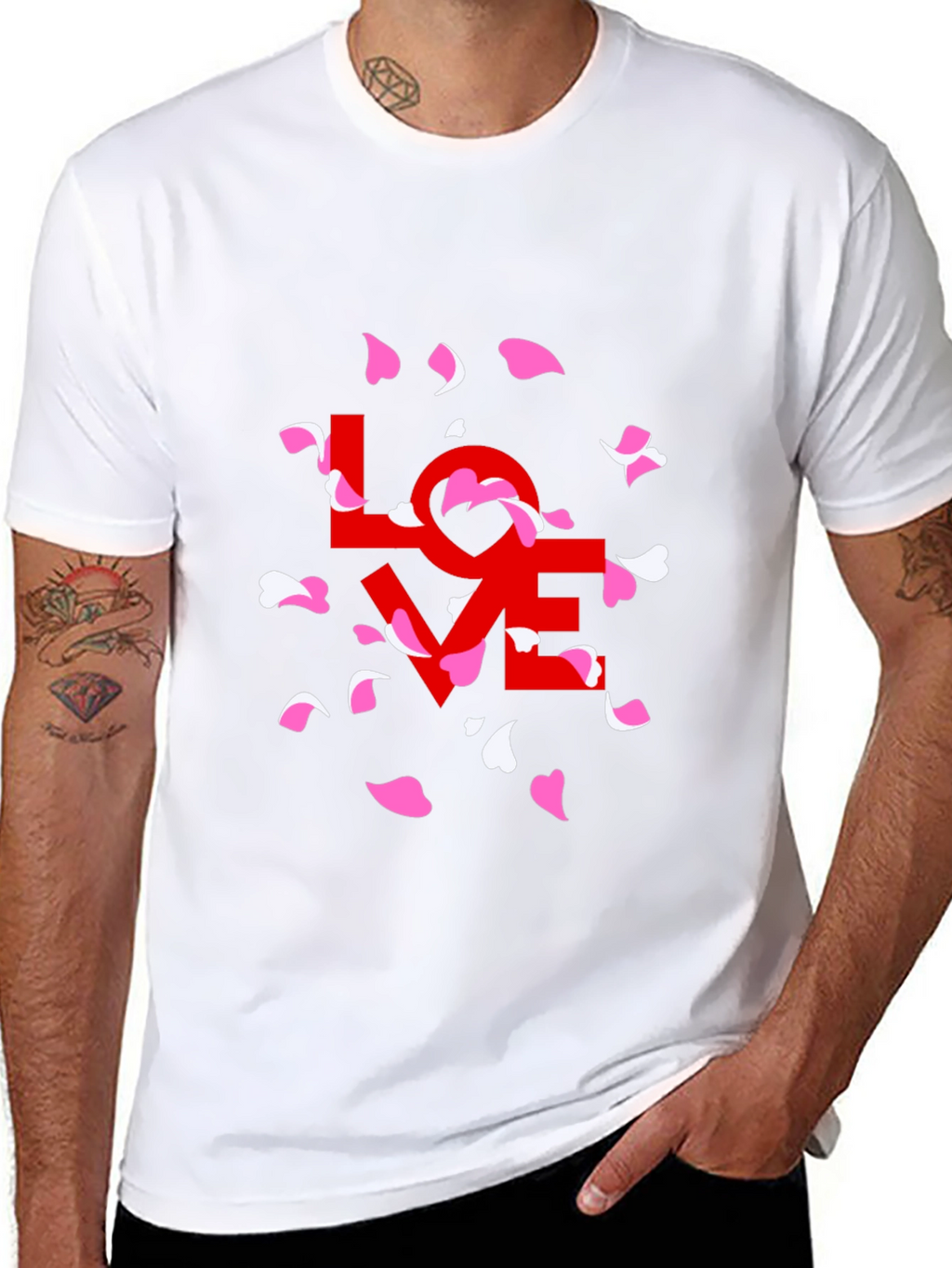 Love Petals Graphic Tee - Stylish Black T-Shirt