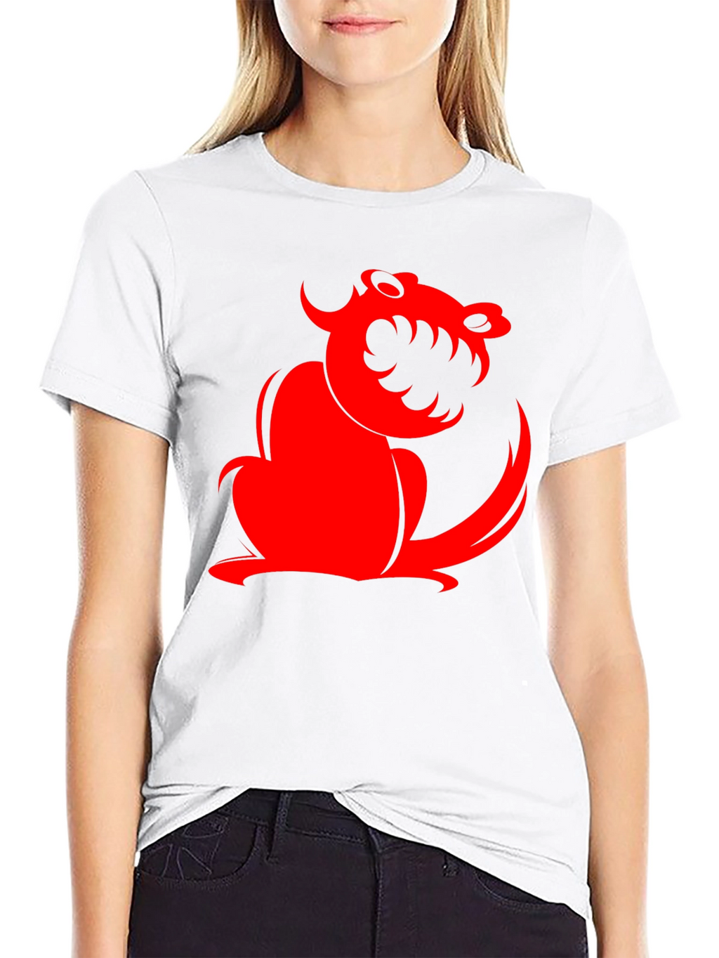Black T-Shirt with Red Monster Graphic