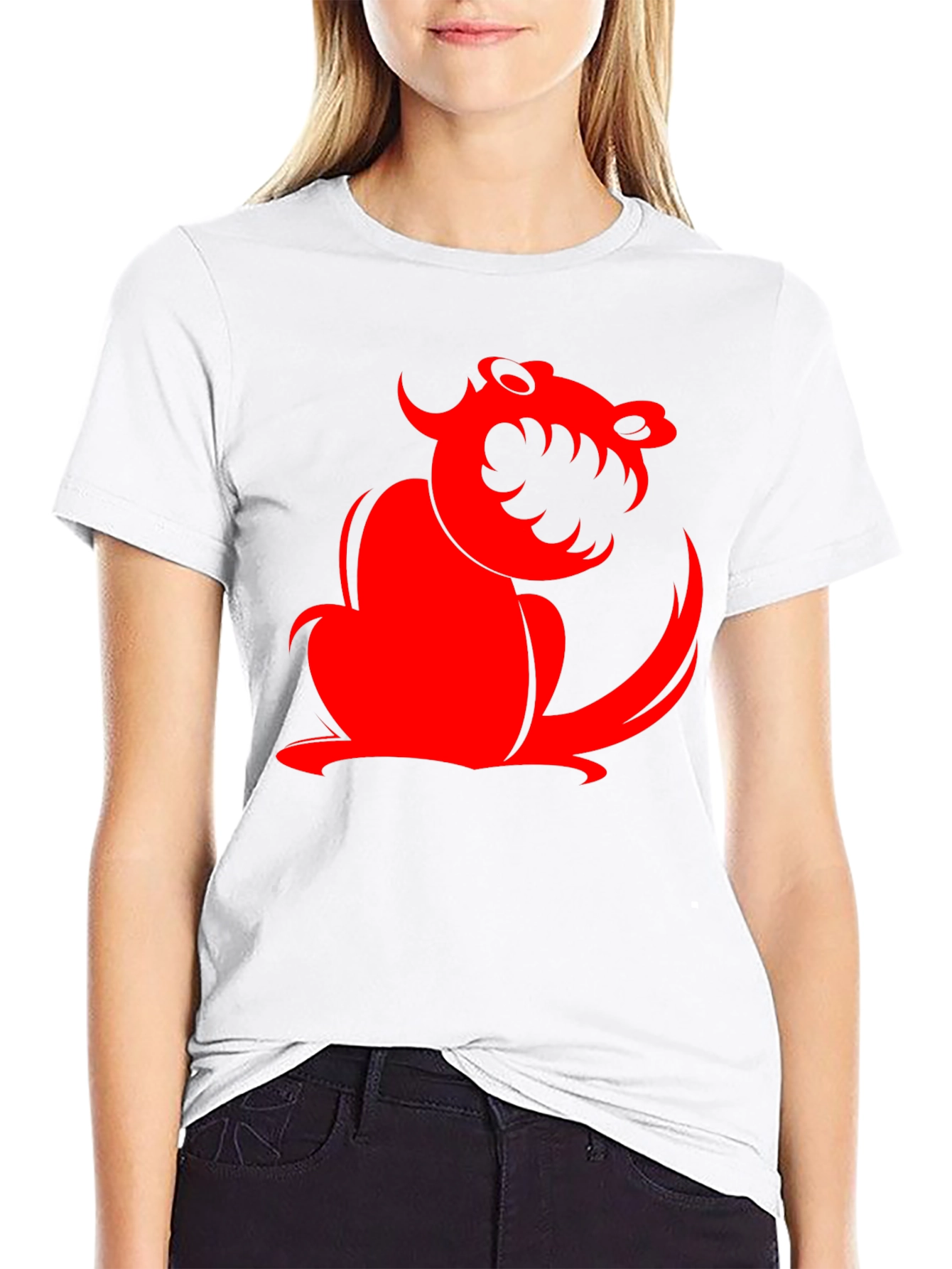 Black T-Shirt with Red Monster Graphic