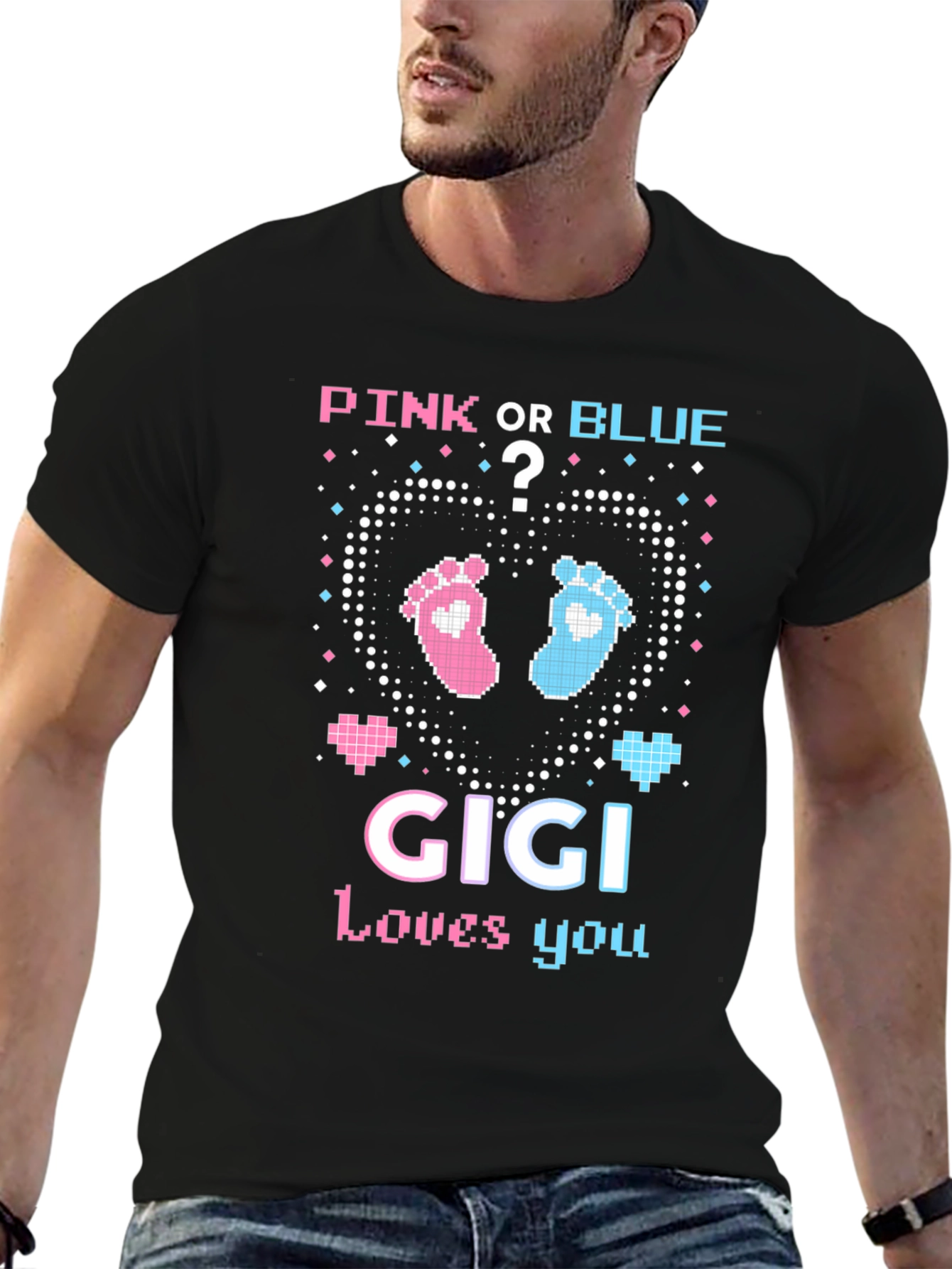 Pink or Blue Gigi Loves You Baby Reveal Tee