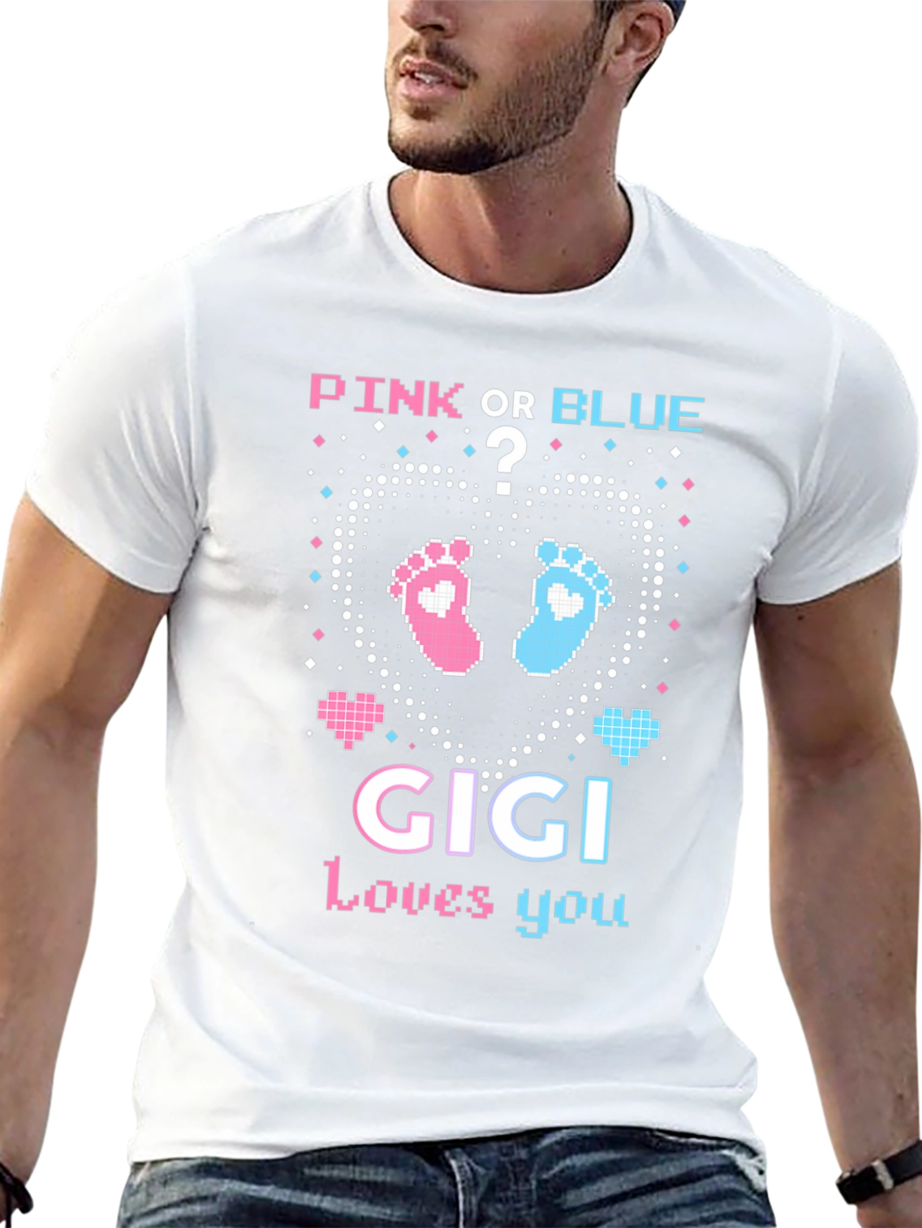Pink or Blue Gigi Loves You Baby Reveal Tee