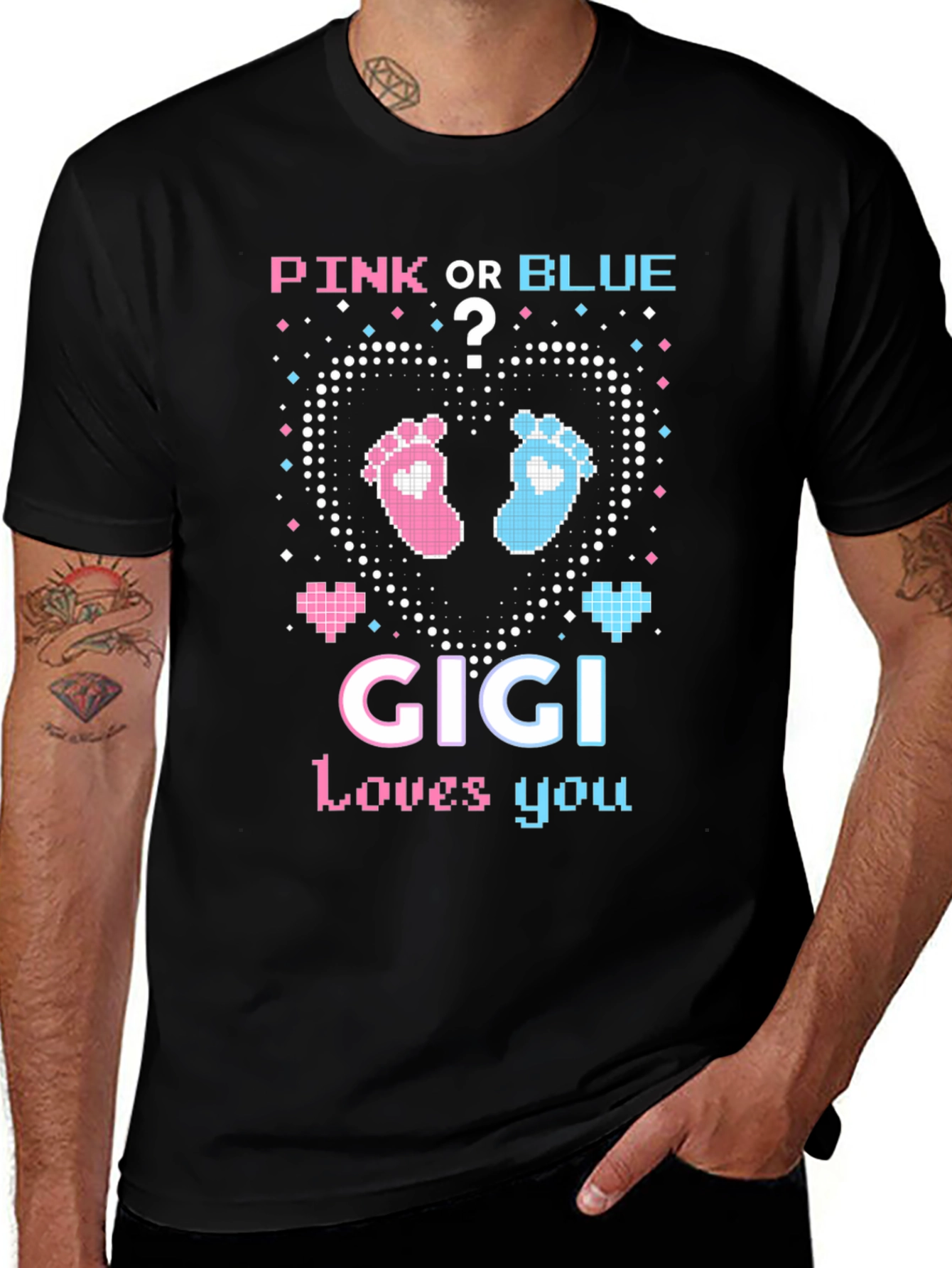 Pink or Blue Gigi Loves You Baby Reveal Tee