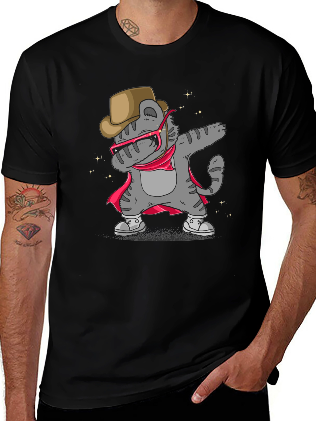 Dabbing Cat Cowboy T-Shirt