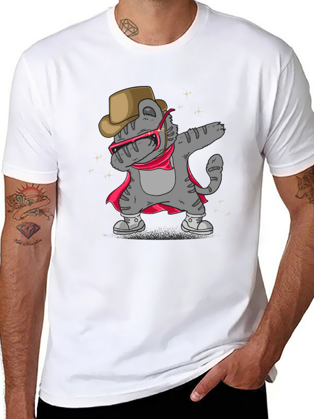 Dabbing Cat Cowboy T-Shirt