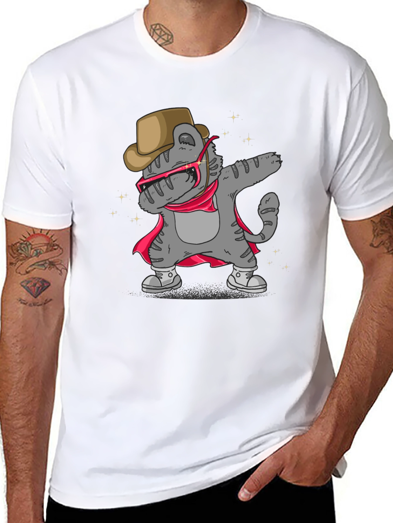 Dabbing Cat Cowboy T-Shirt