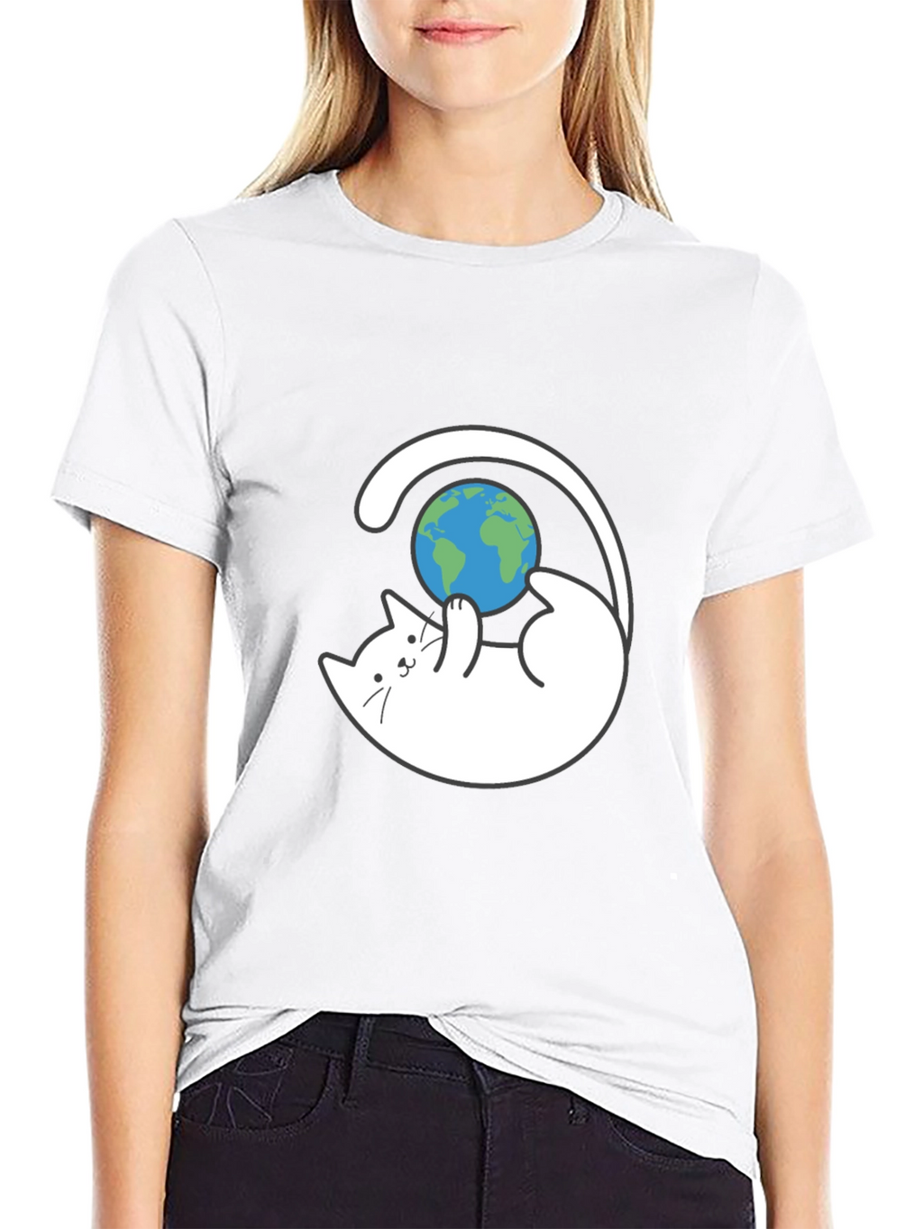 Cat Playing With Earth T-Shirt