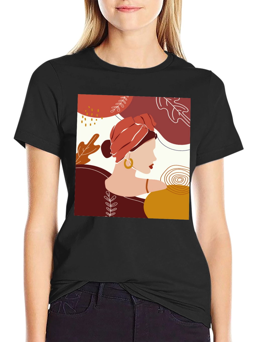 Abstract Woman Graphic Tee - Stylish Casual Wear