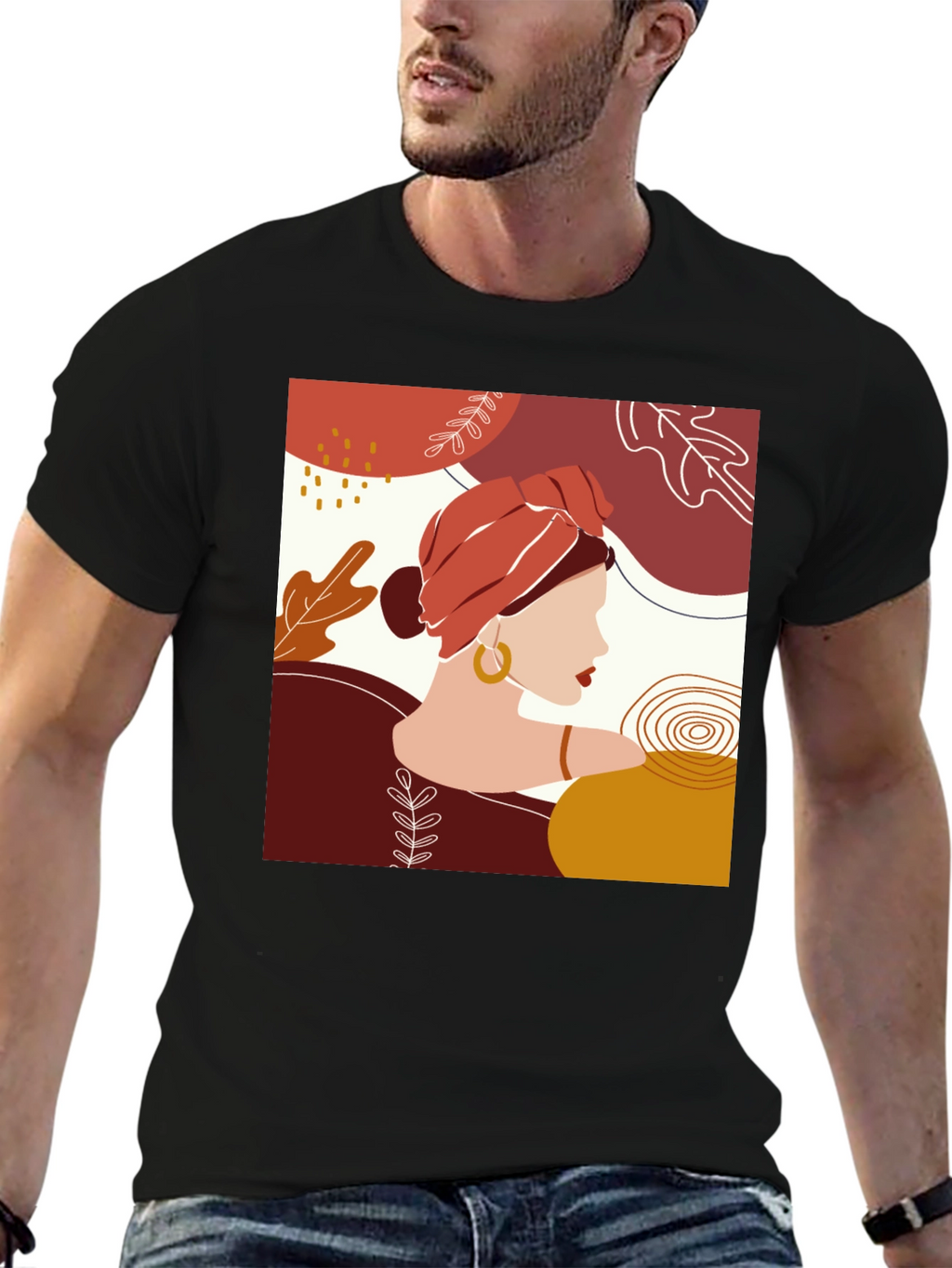 Abstract Woman Graphic Tee - Stylish Casual Wear