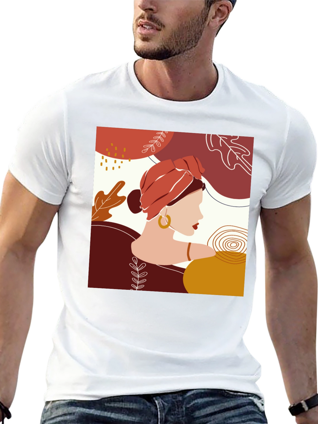 Abstract Woman Graphic Tee - Stylish Casual Wear