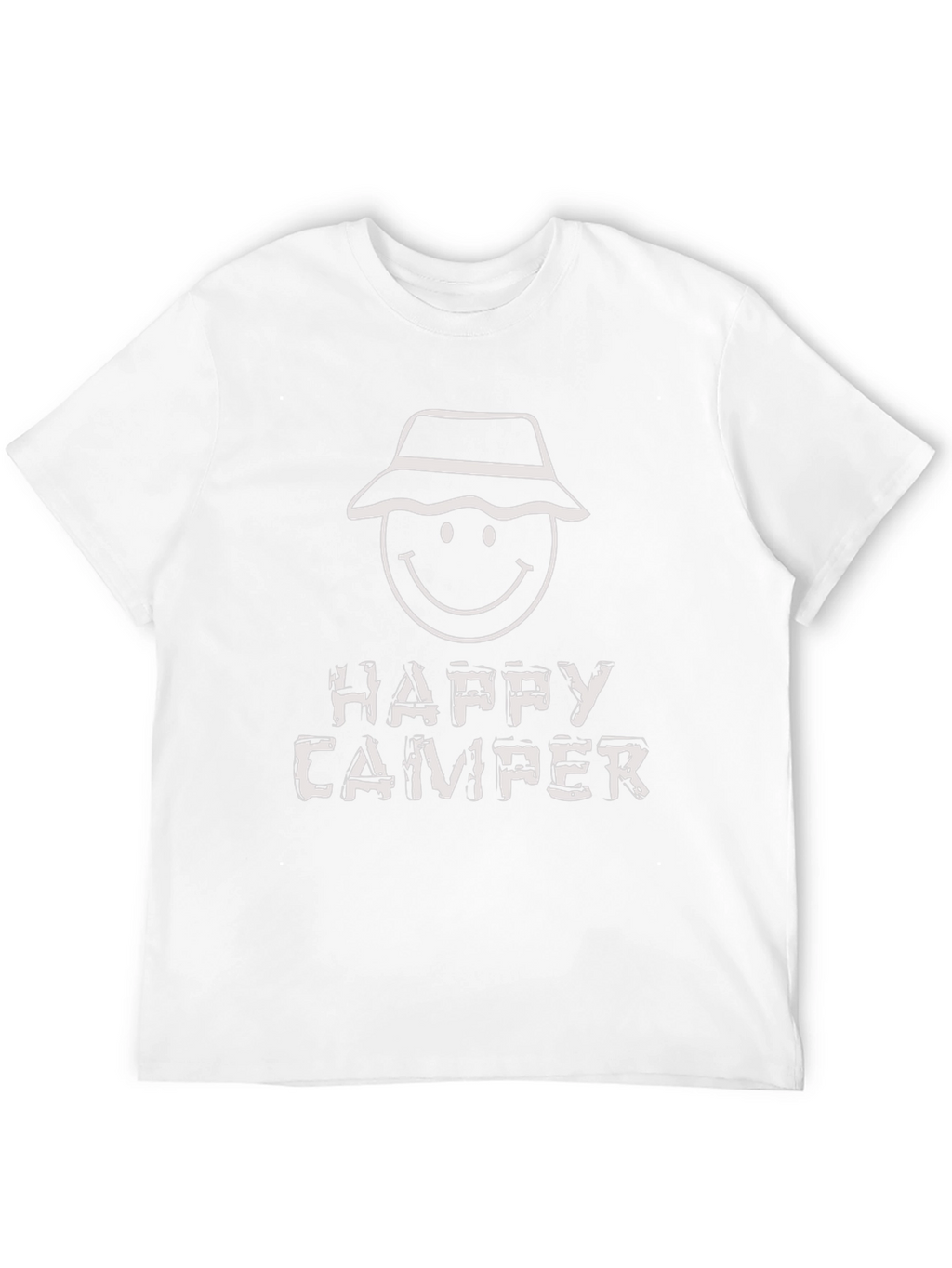 Happy Camper Graphic Tee - Black Cotton T-Shirt