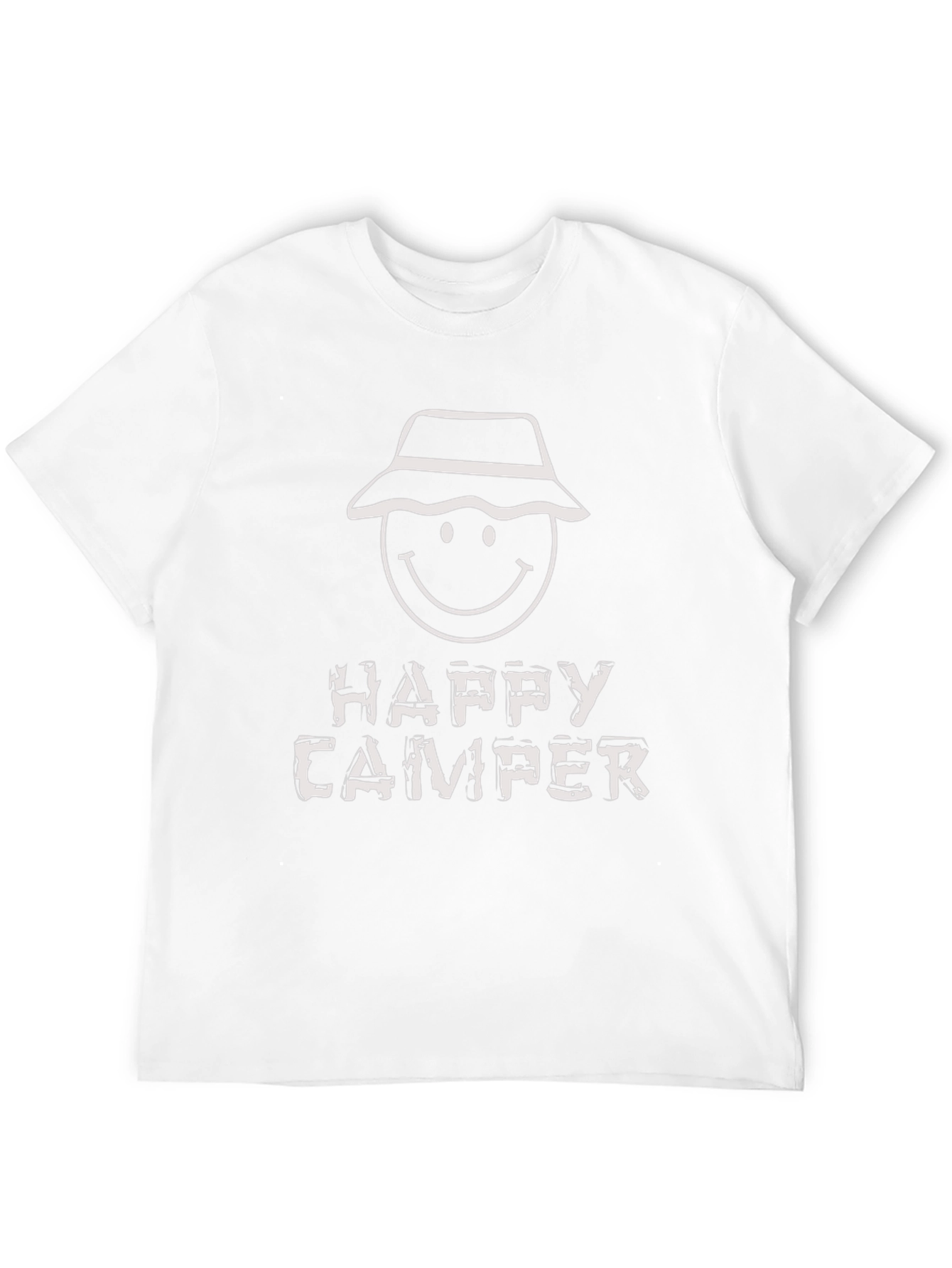 Happy Camper Graphic Tee - Black Cotton T-Shirt