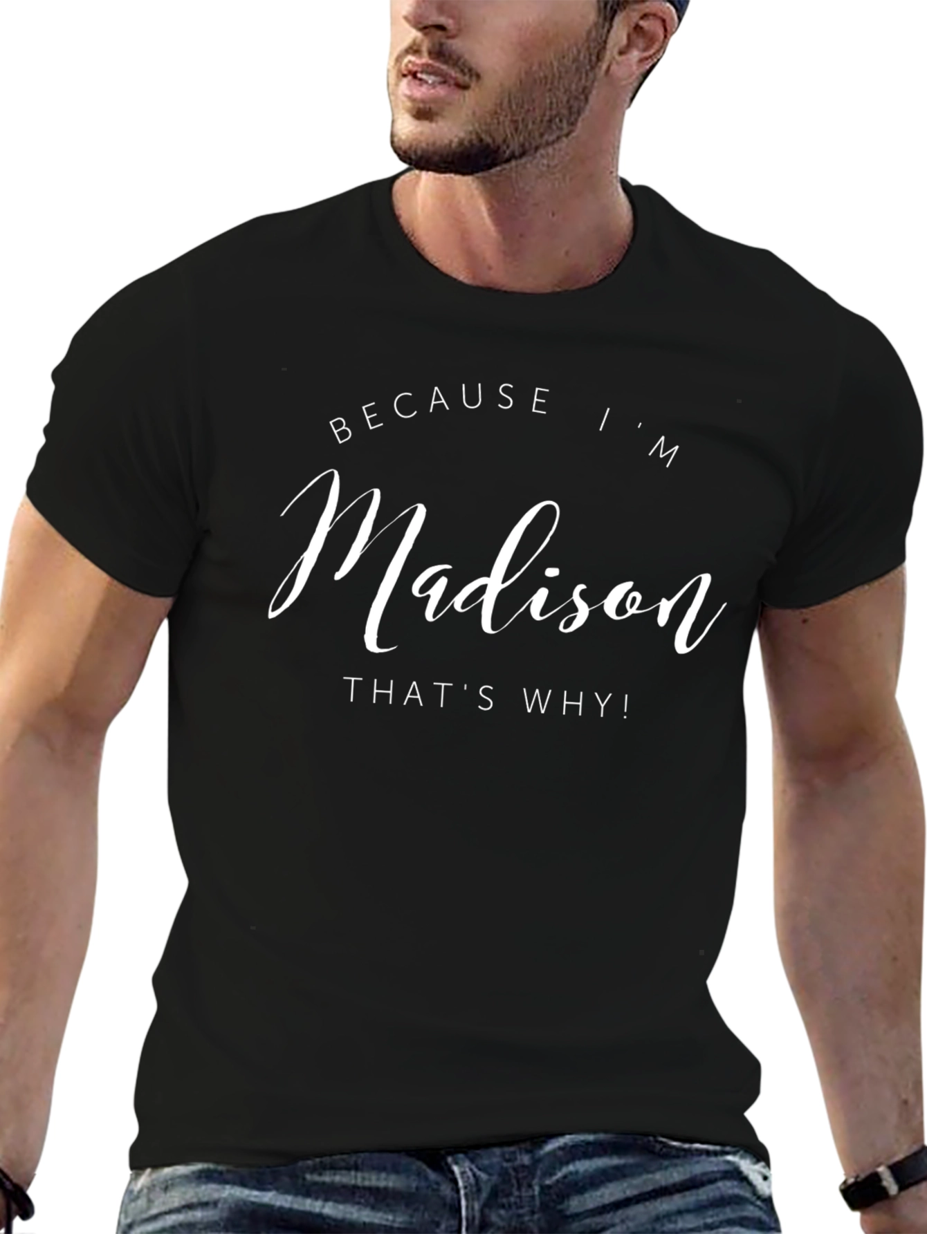 Because Im Madison T-Shirt - Black Cotton Tee