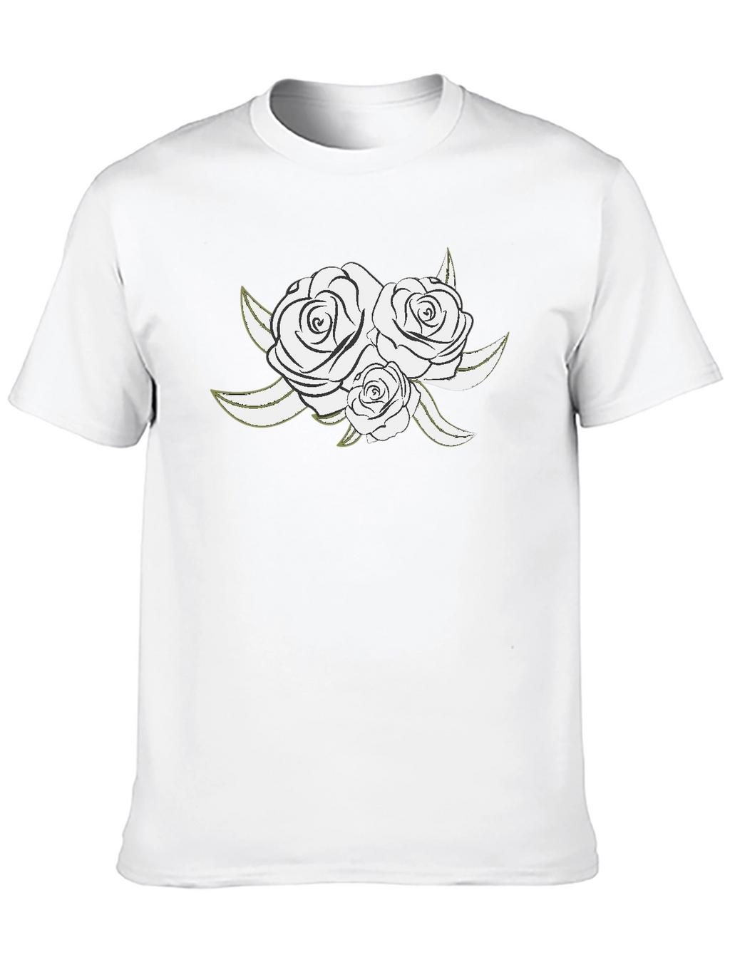 Elegant Rose Graphic Black T-Shirt