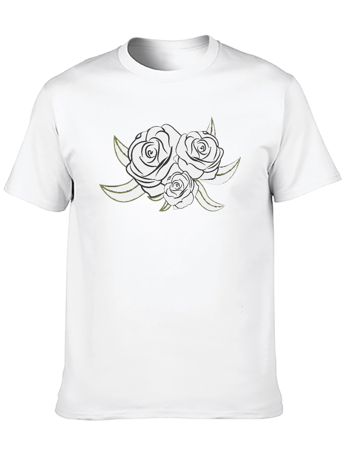 Elegant Rose Graphic Black T-Shirt