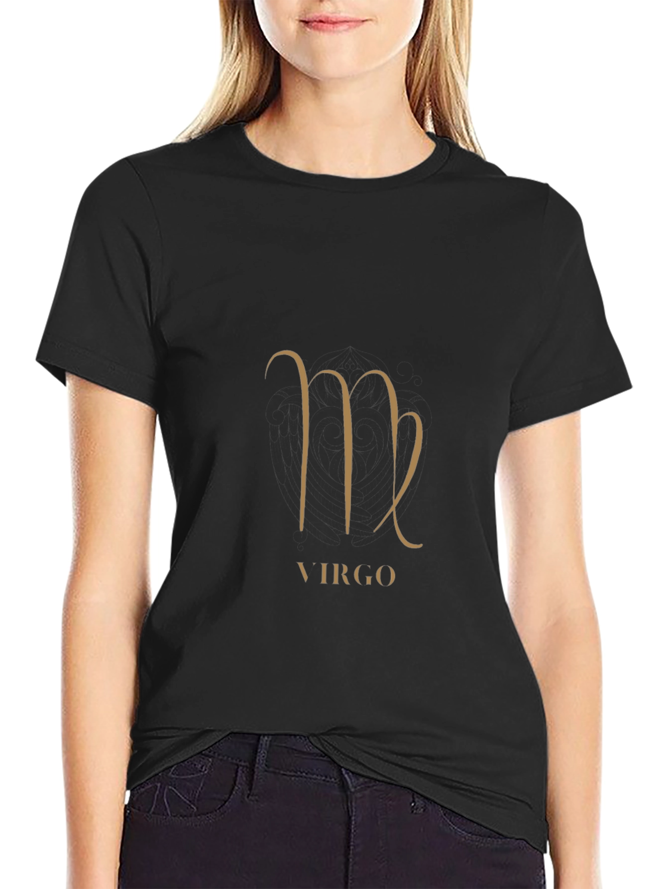 Virgo Zodiac Sign Black Graphic Tee