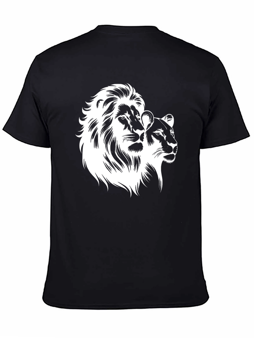 Lion & Lioness Graphic Black T-Shirt