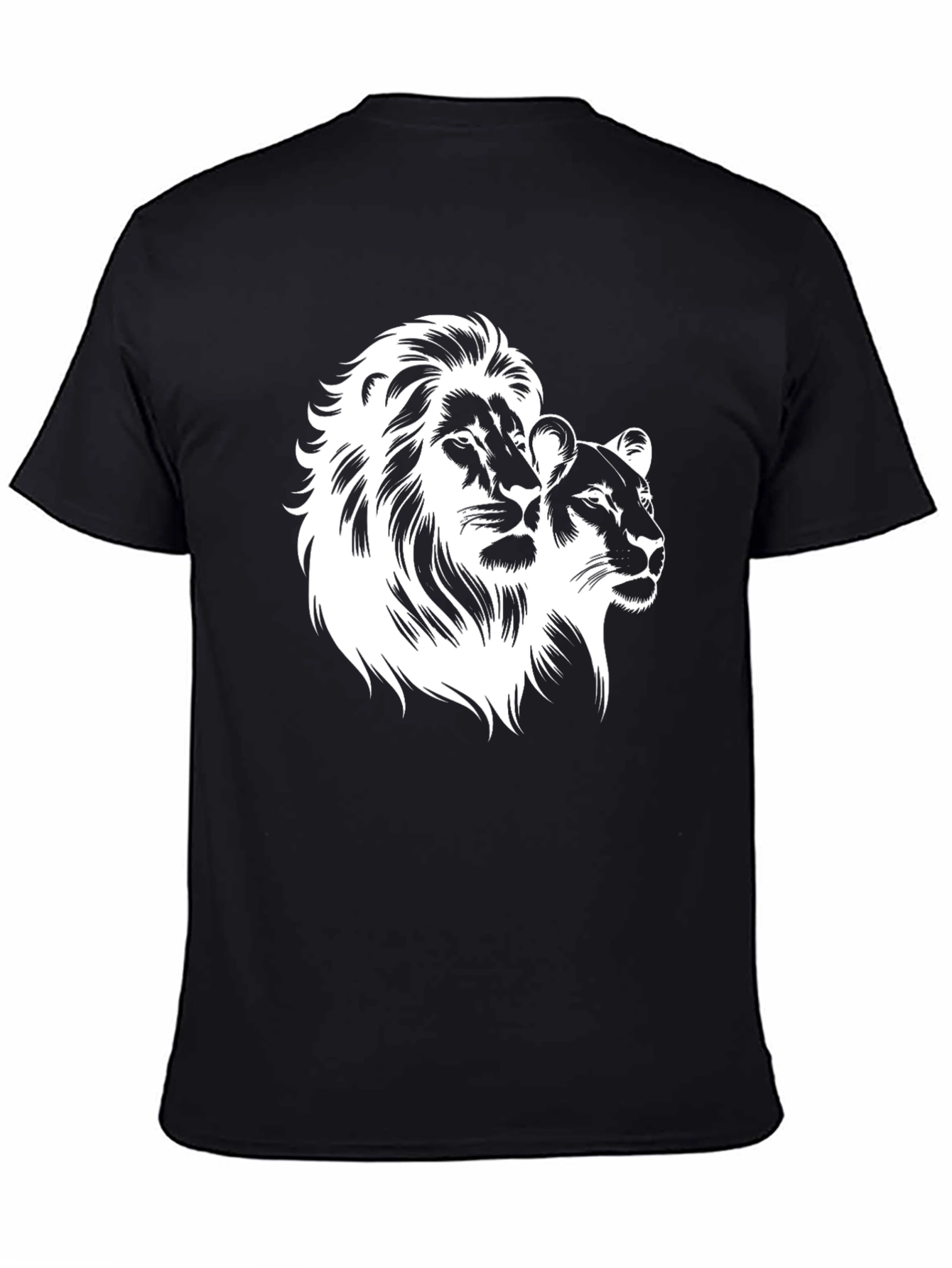 Lion & Lioness Graphic Black T-Shirt