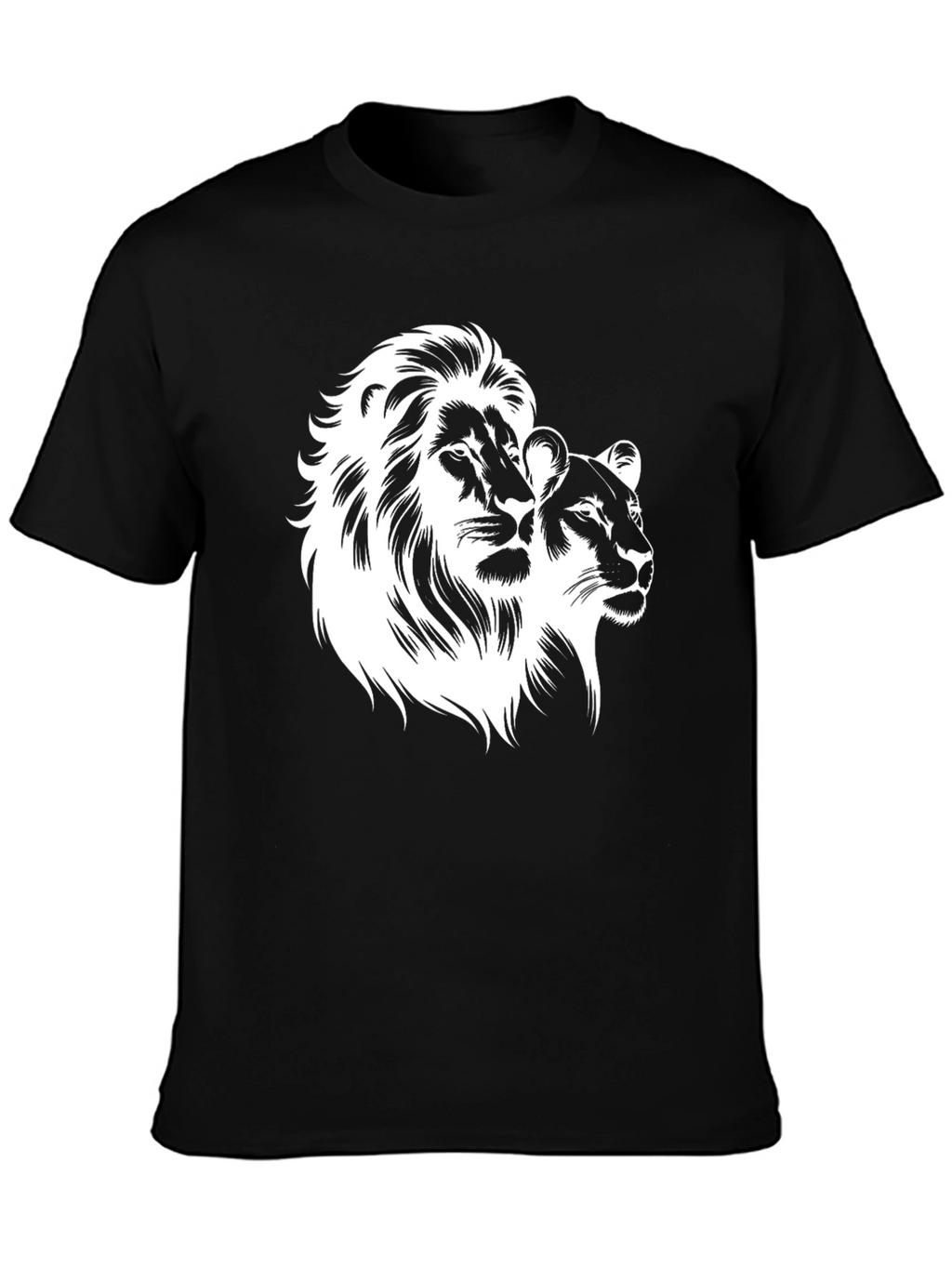 Lion & Lioness Graphic Black T-Shirt